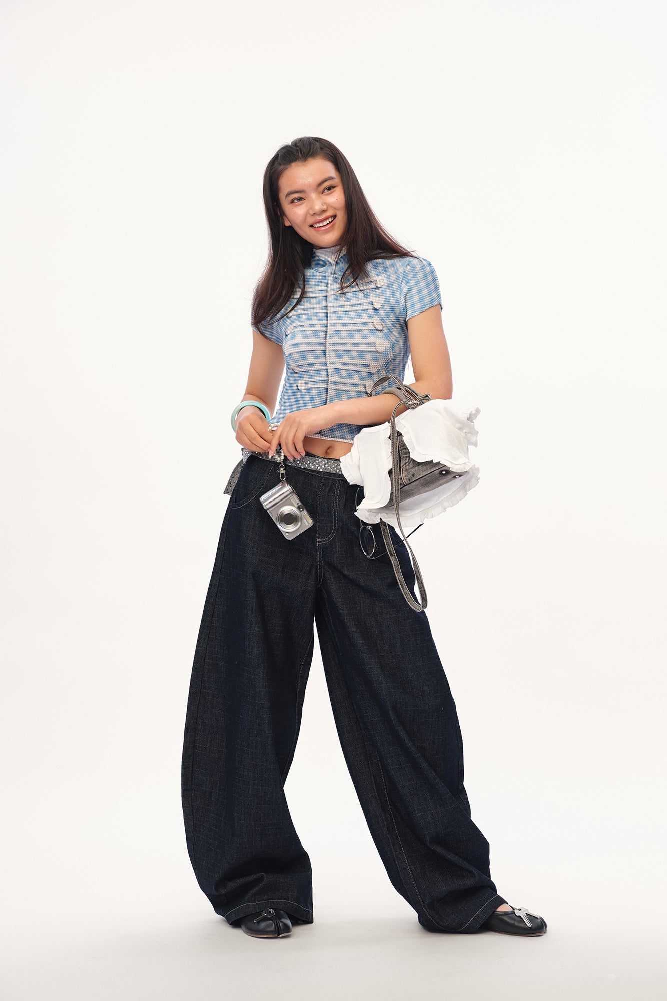 MOF Military-Inspired Graphic Pleated T-Shirt