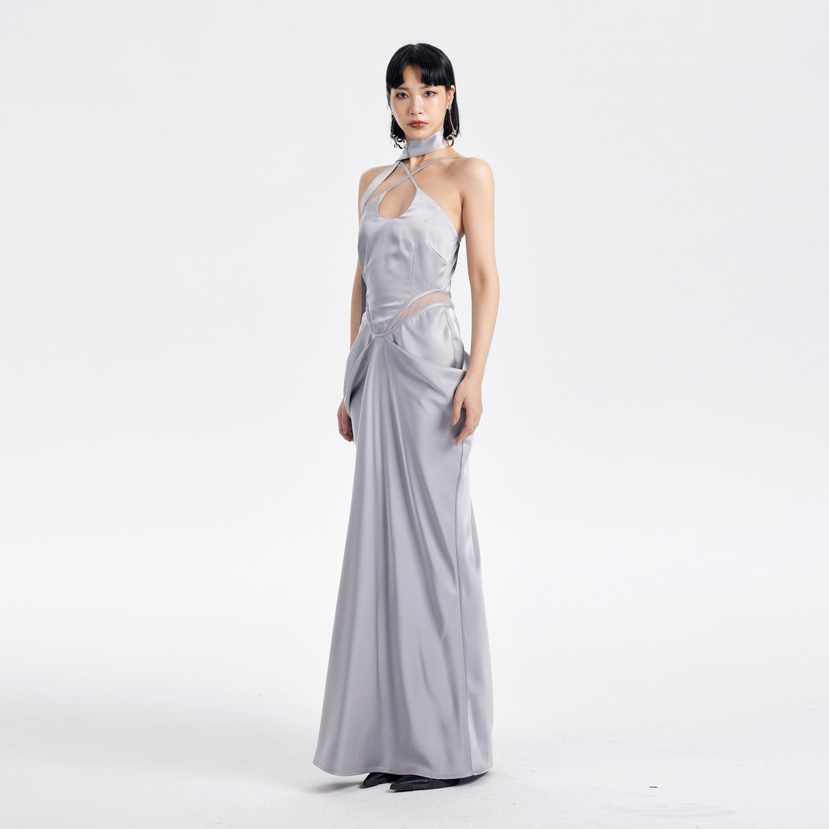 TINY IN STUDIO Spliced Cut-Out Ruched Dress