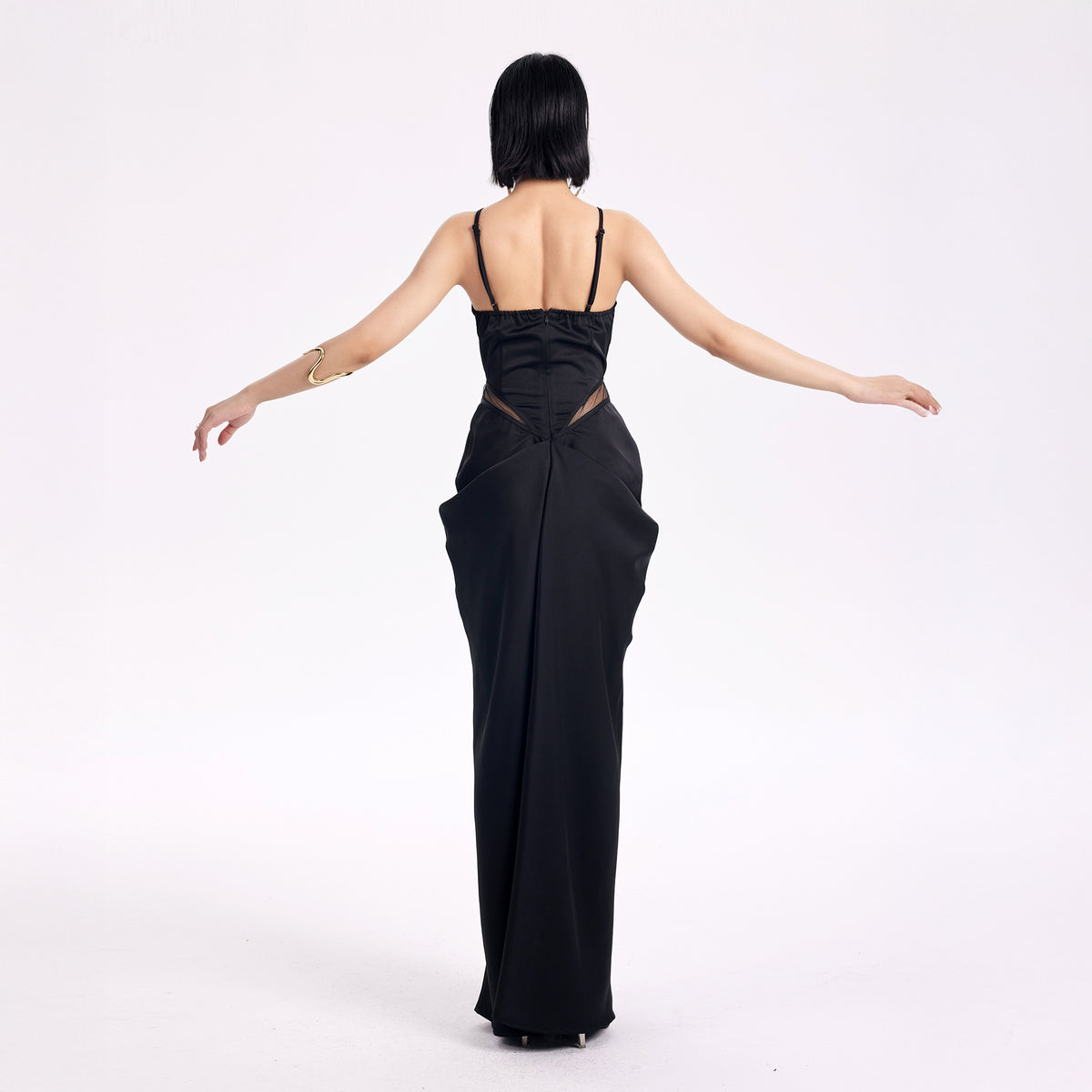 TINY IN STUDIO Spliced Cut-Out Ruched Dress