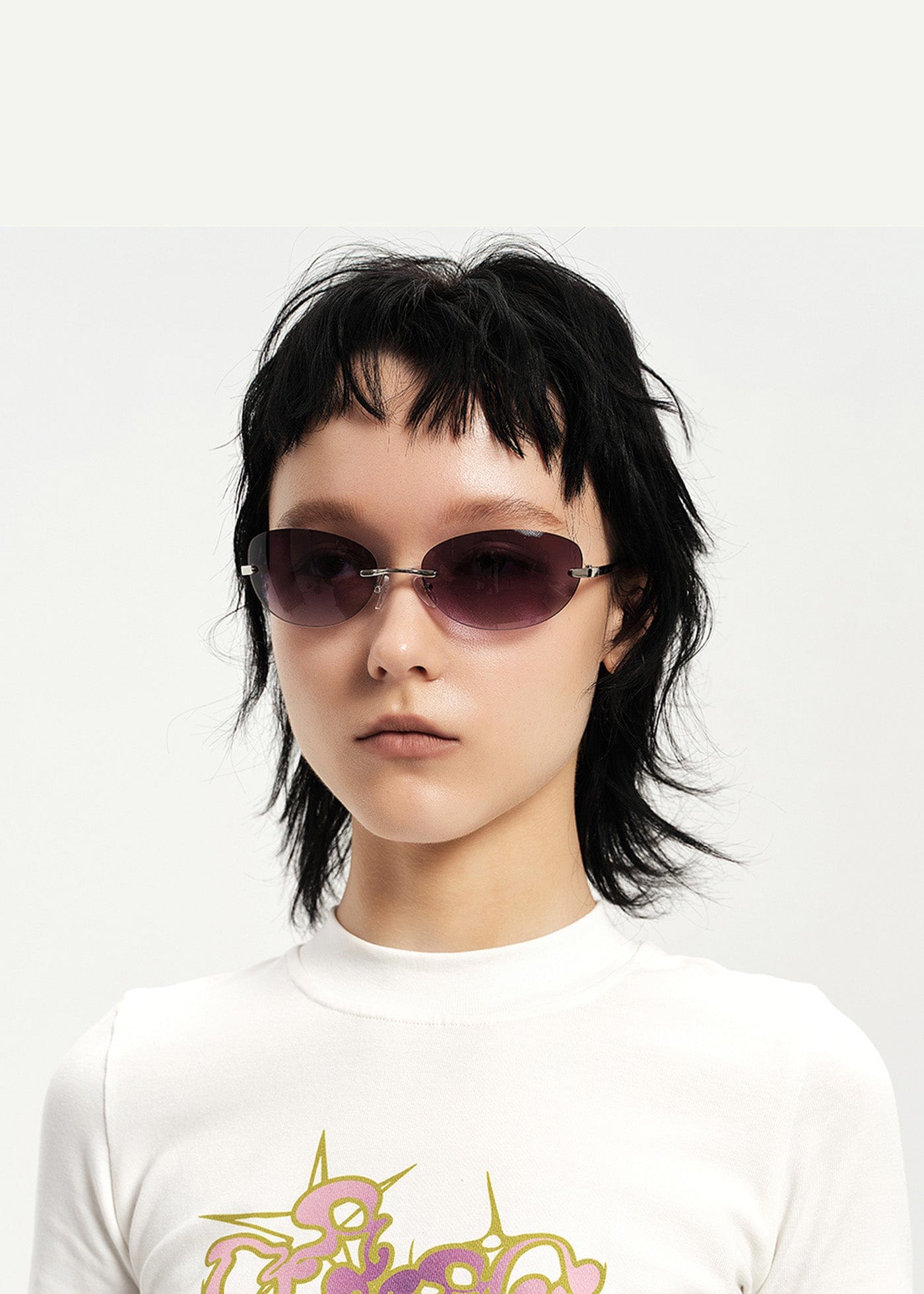 DAMAGE ASIA OPTICALS Rimless Gradient Sunglasses, premium urban and streetwear designers apparel on PROJECTISR.com, DAMAGE ASIA