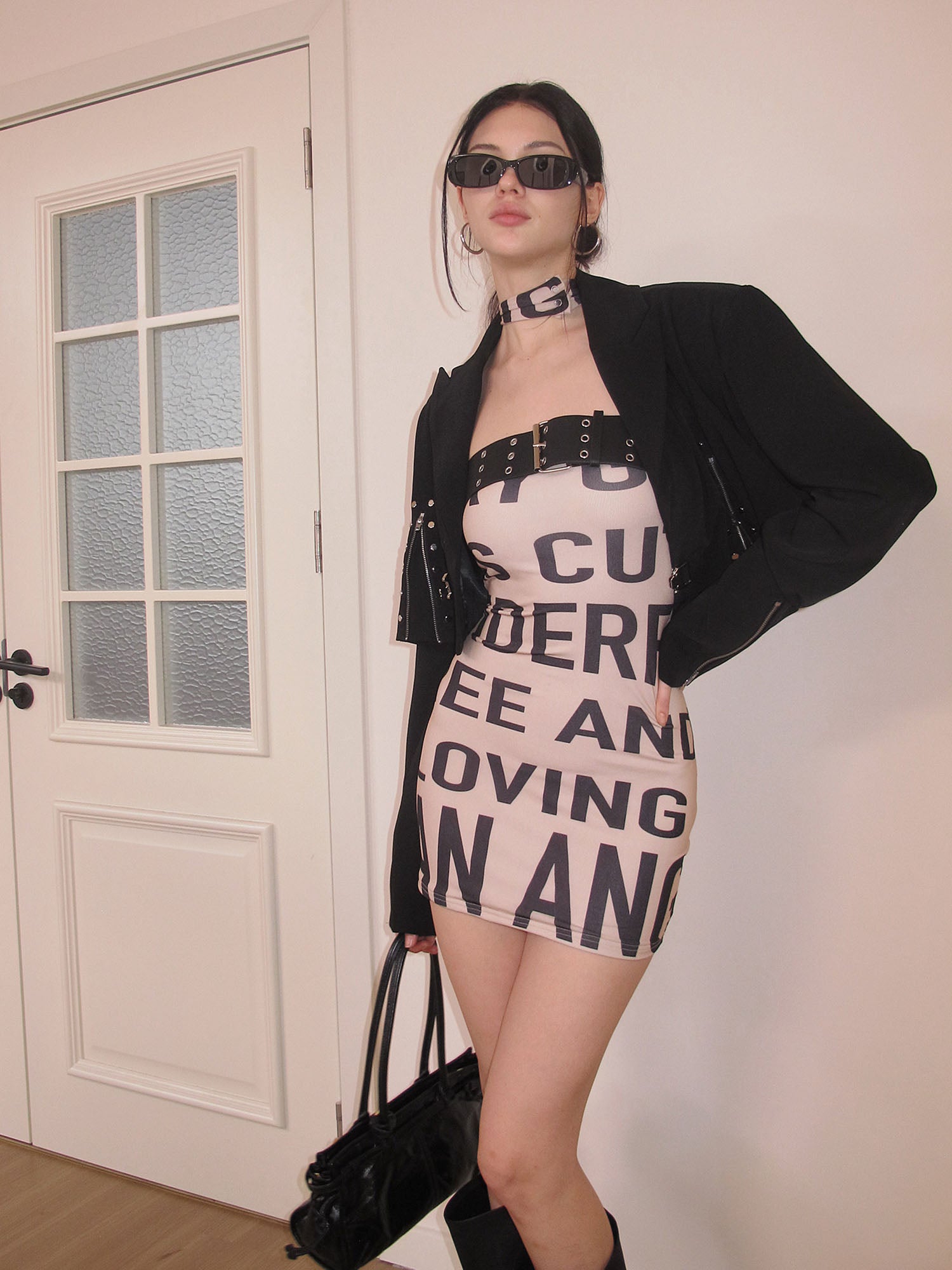 AE30 SAINT Strapless Halter Mini Dress