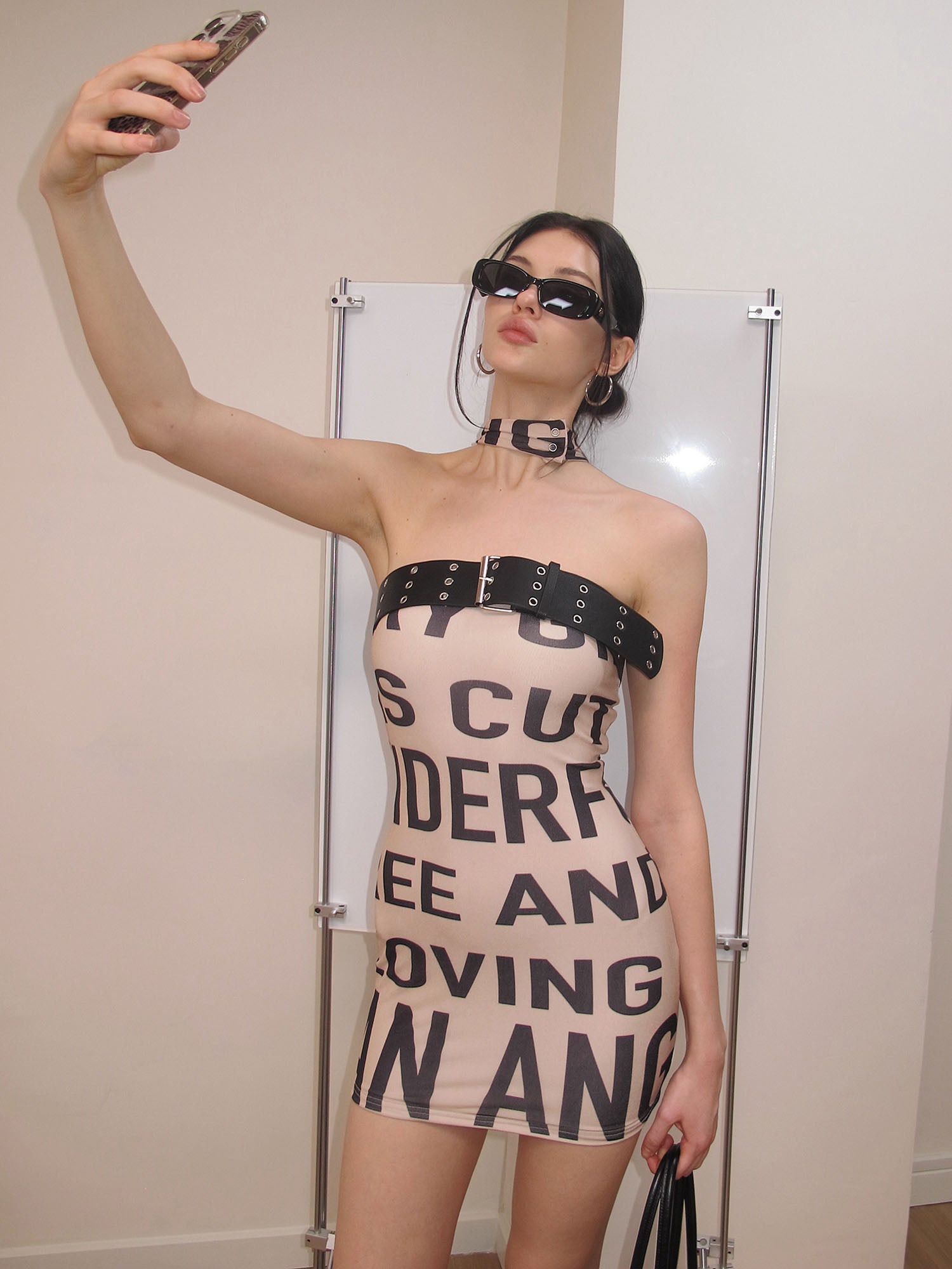 AE30 SAINT Strapless Halter Mini Dress