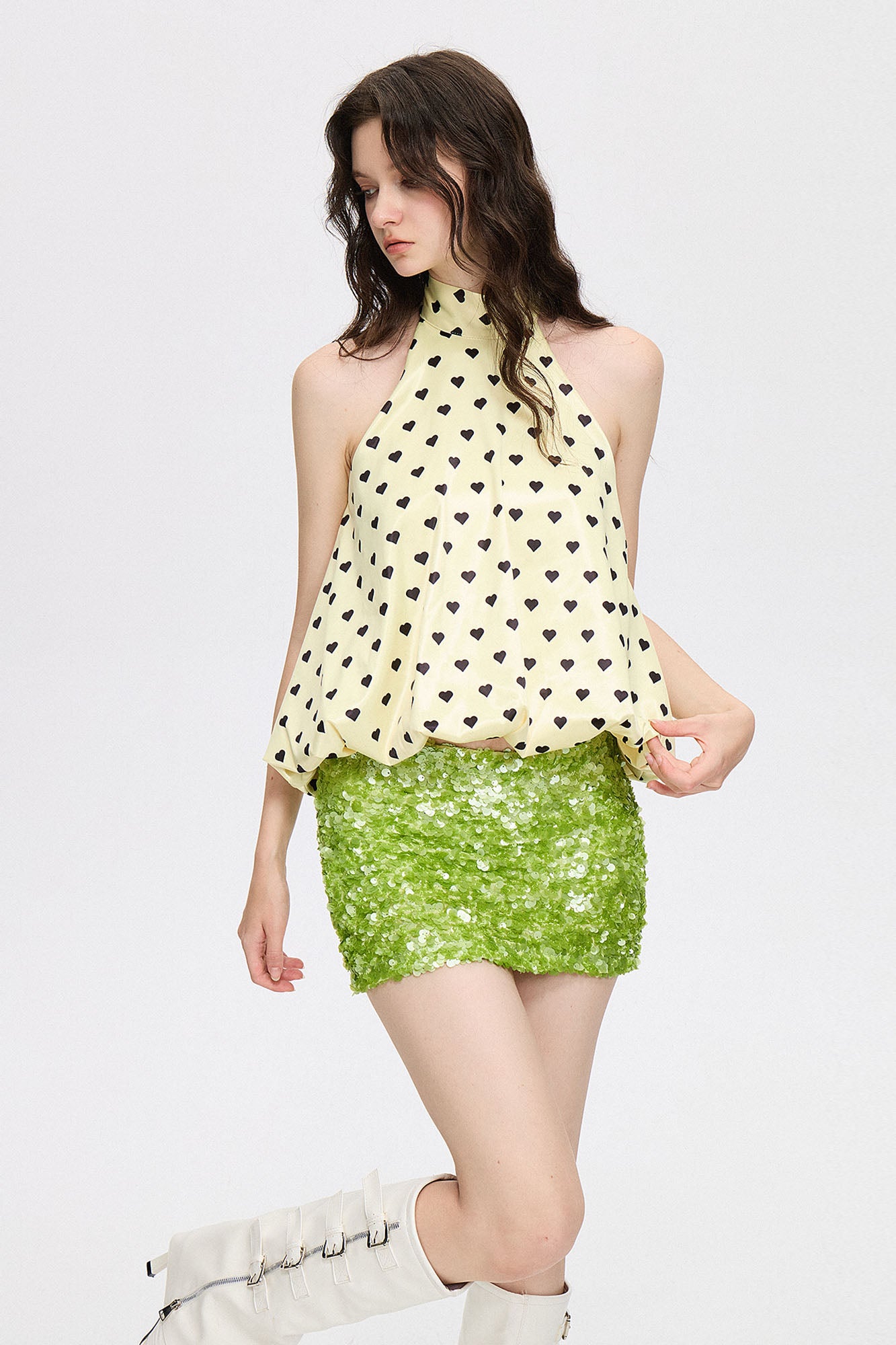 AE30 SAINT Sequin Bodycon Mini Skirt