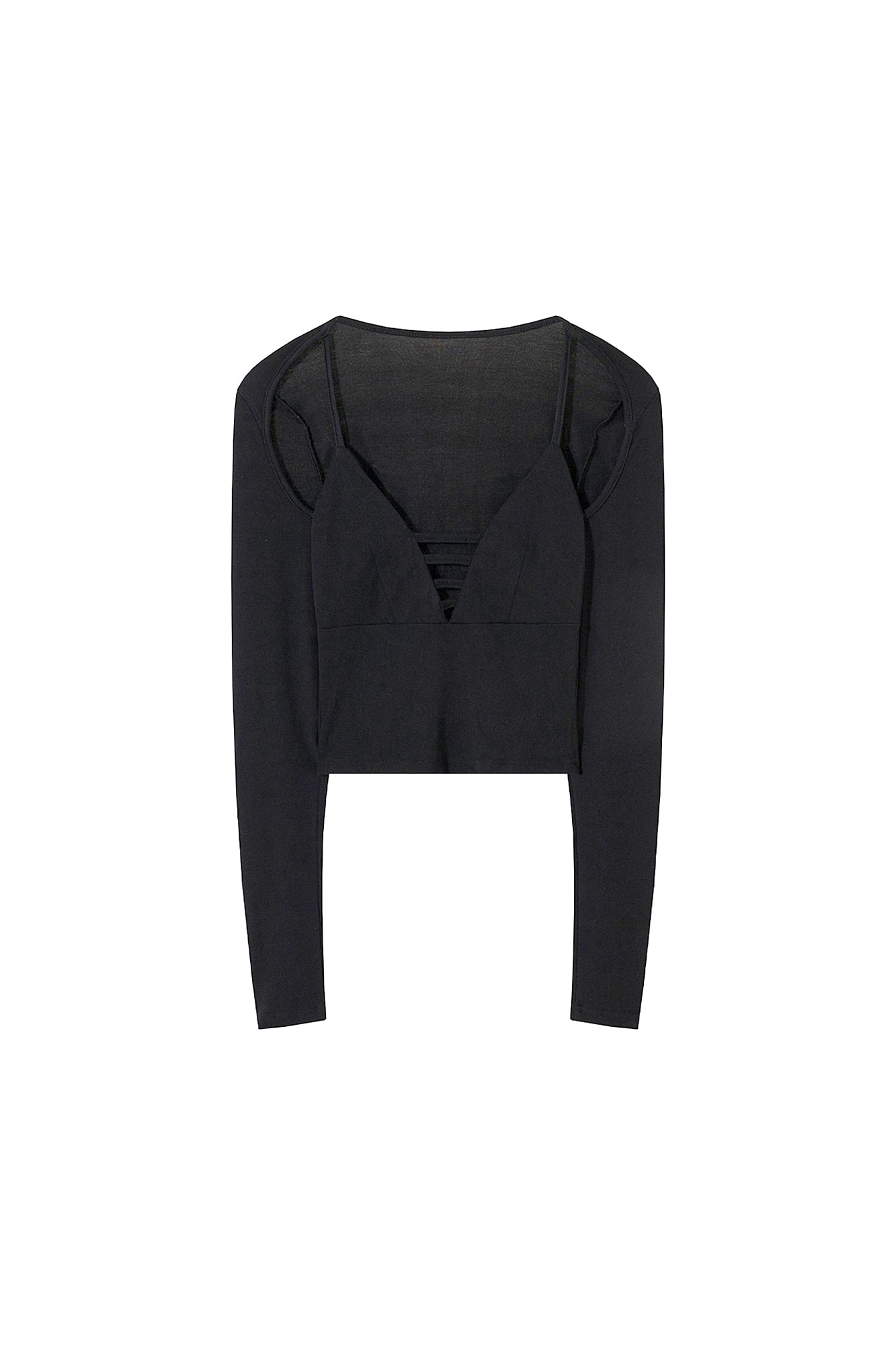 AE30 SAINT Strappy Cut-Out Shoulder Cropped Top