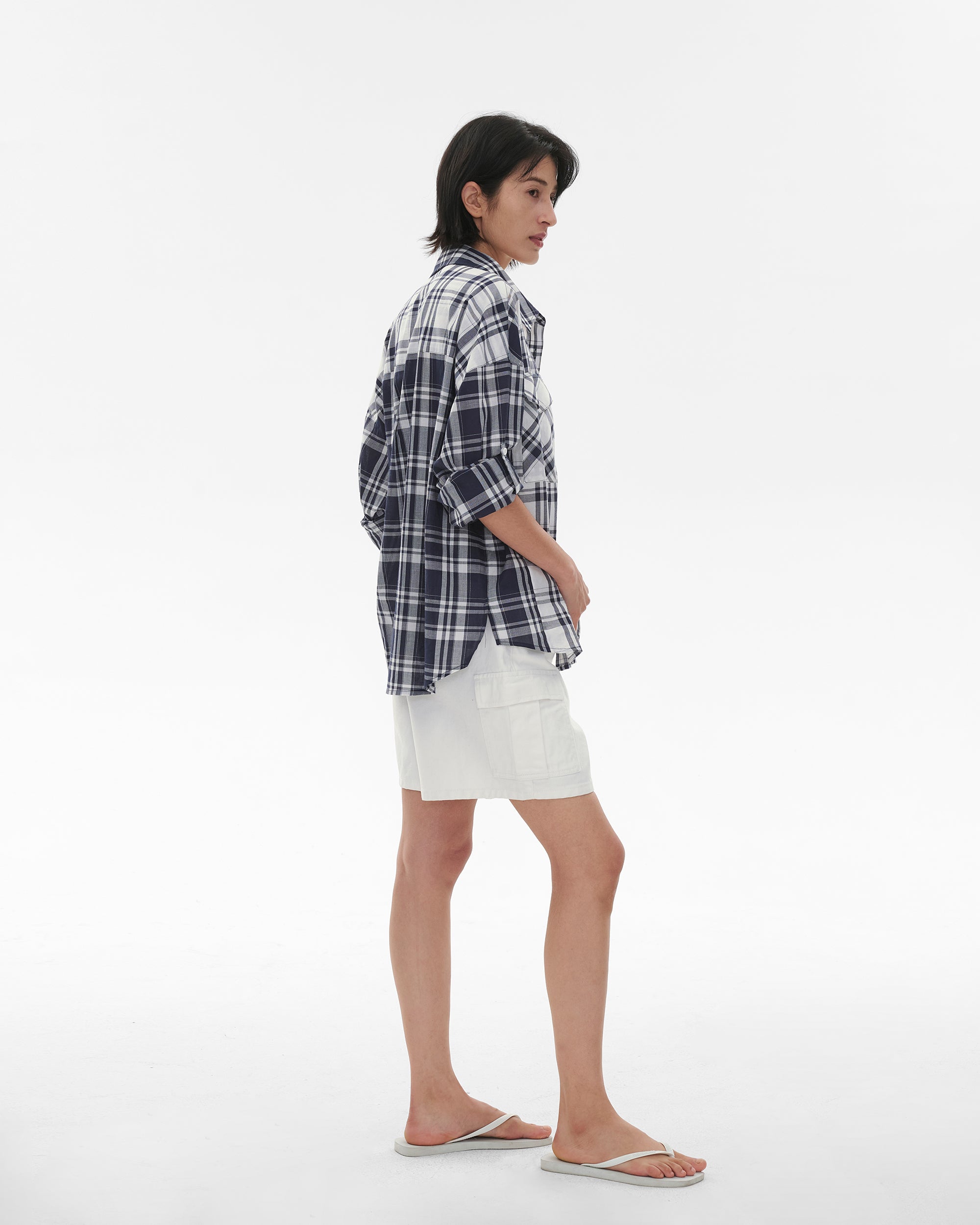 COMMAND N Spliced Plaid Relaxed Shirt