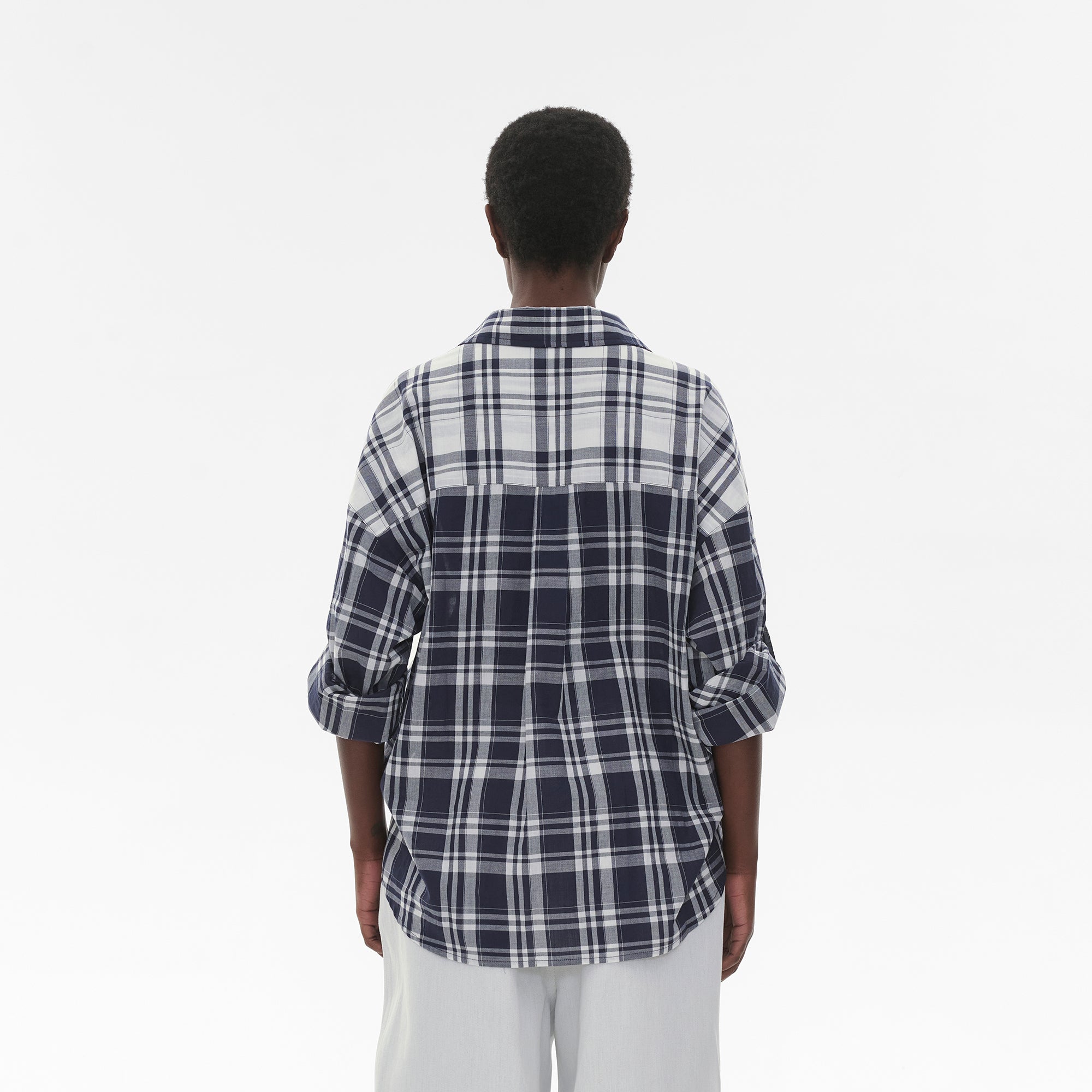 COMMAND N Spliced Plaid Relaxed Shirt