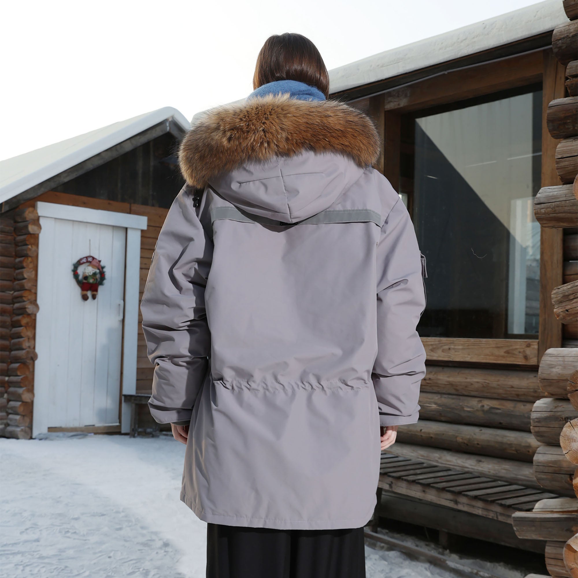 ERROR CODE ROBOT Faux Fur-Trimmed Reflective-Strip Utility Parka