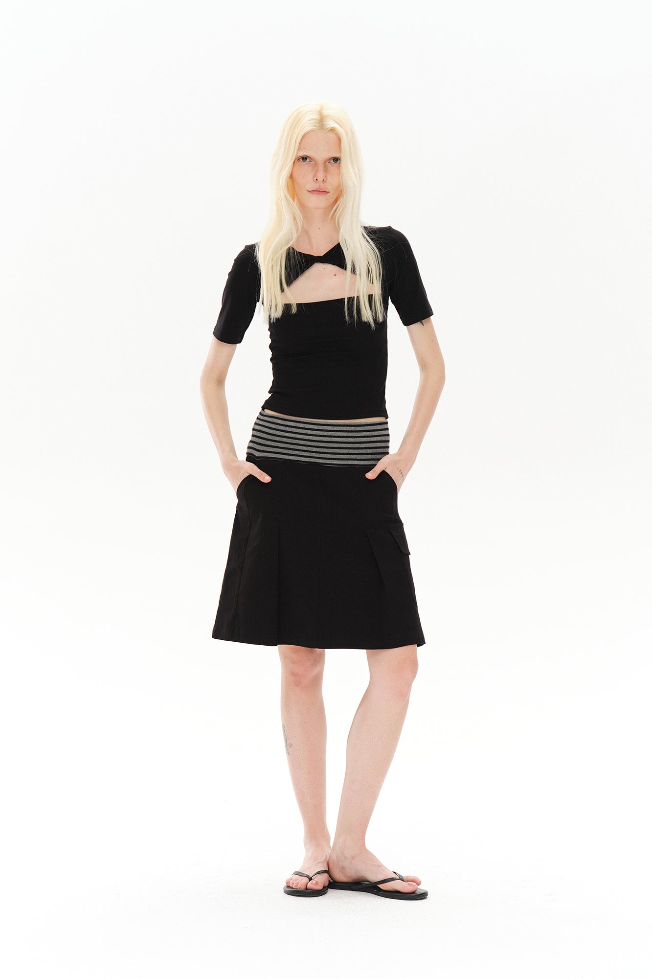 COSTUSTOOT Reversible Twist Cut-Out T-Shirt