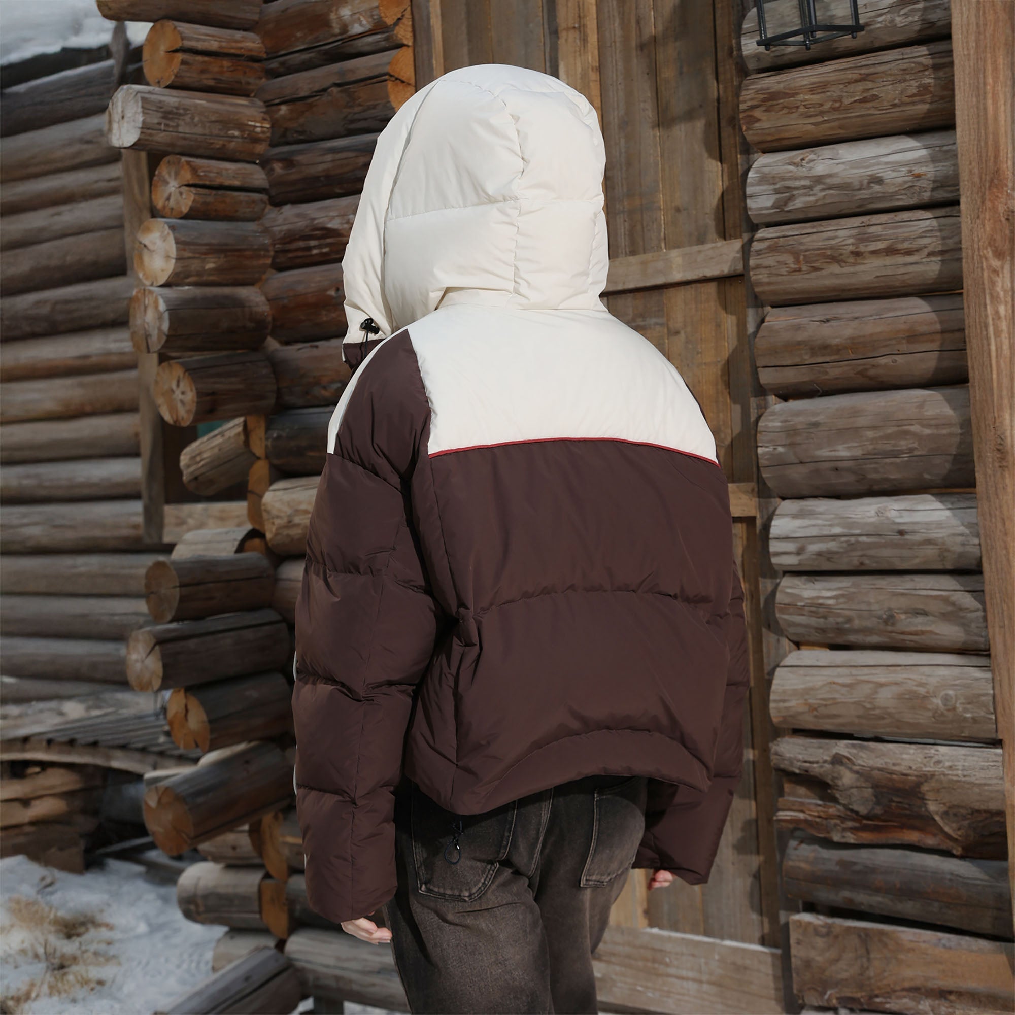 ERROR CODE ROBOT Contrast Cropped Down Jacket