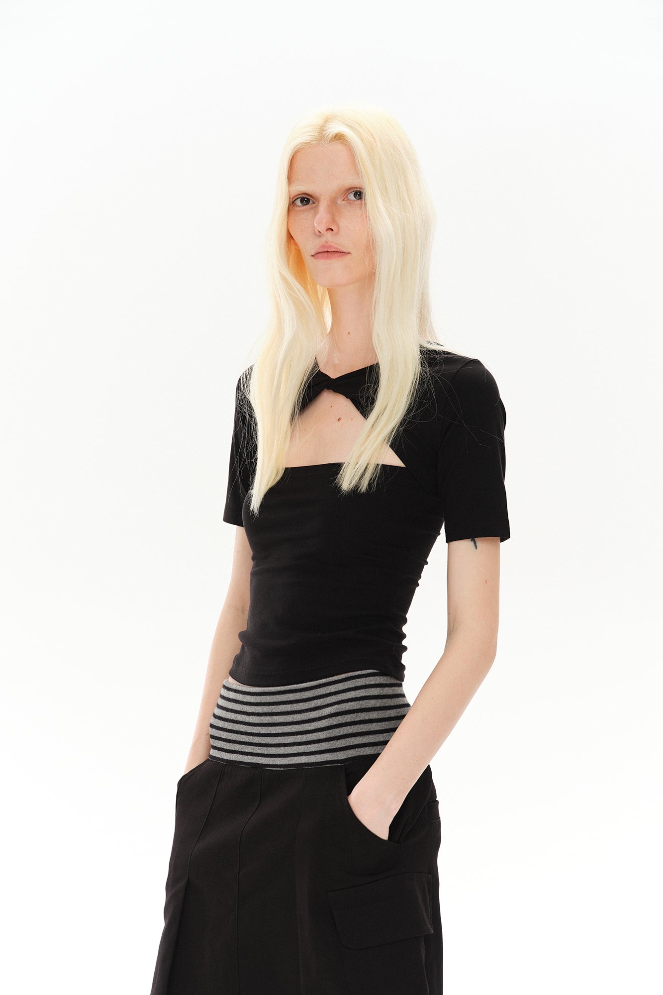 COSTUSTOOT Reversible Twist Cut-Out T-Shirt