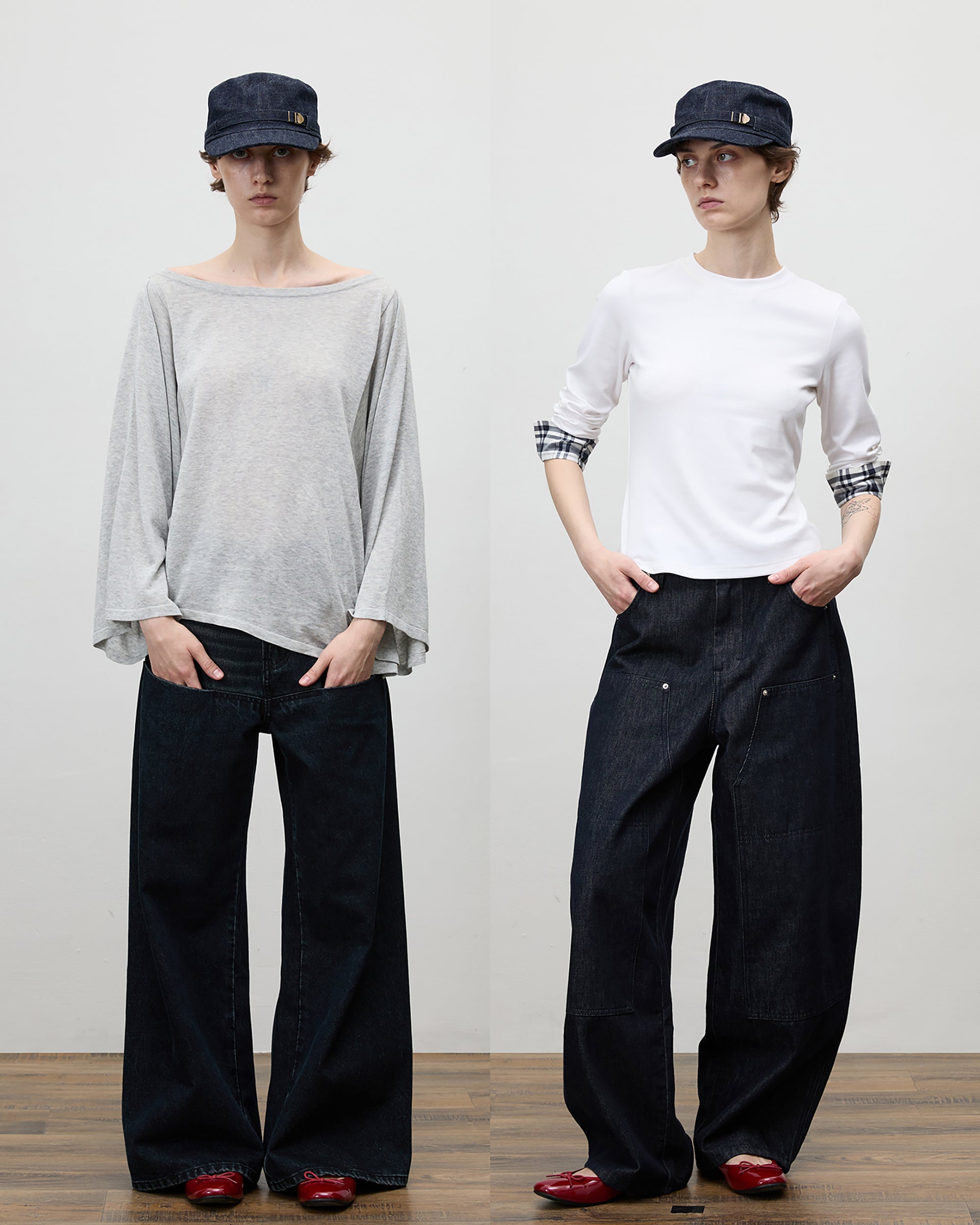 COMMAND N Raw Denim Flat-Top Utility Rider Cap