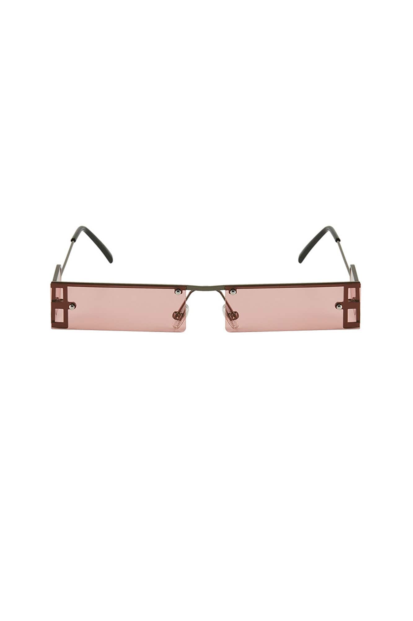 DAMAGE ASIA Rectangle Half-frame Transparent Sunglasses