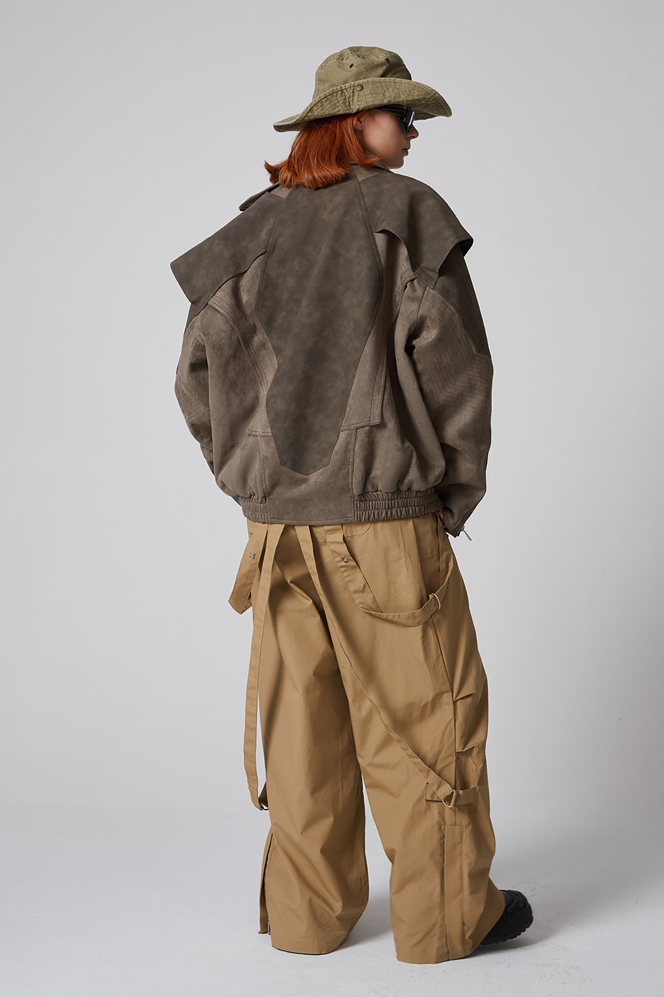 ERROR CODE ROBOT Armored Layered PU & Suede Panel Jacket