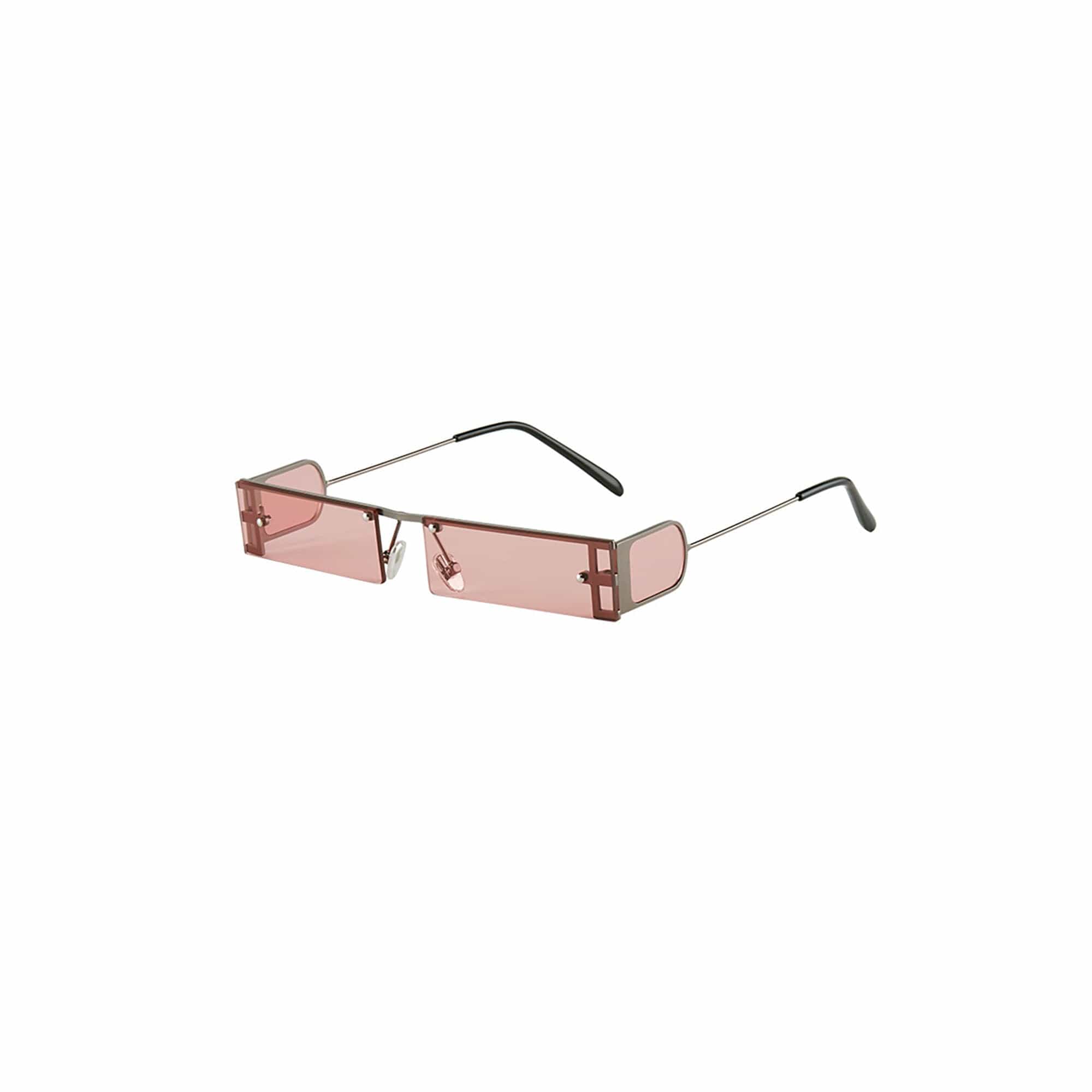 DAMAGE ASIA Rectangle Half-frame Transparent Sunglasses
