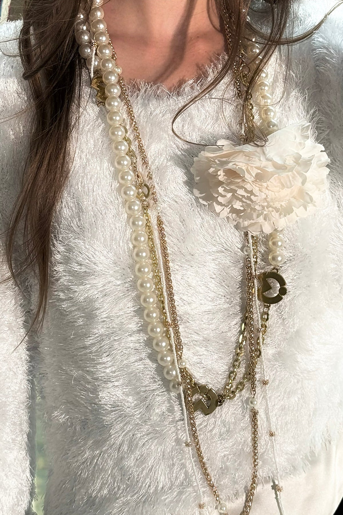 WINGFREE Plush Eyelash-Knit Three-Quarter Sleeve Top