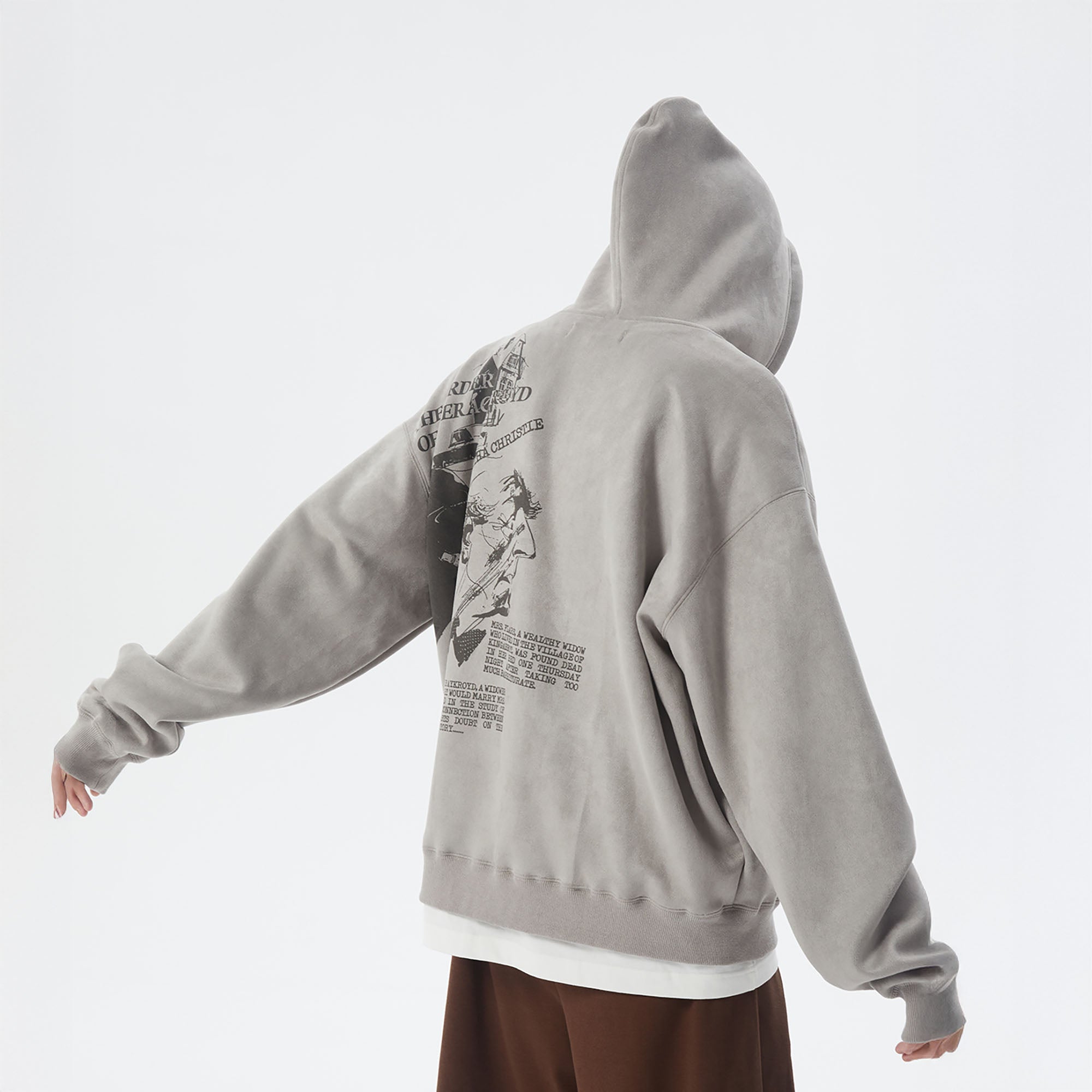 ERROR CODE ROBOT Graphic Suede Zip-Up Hoodie