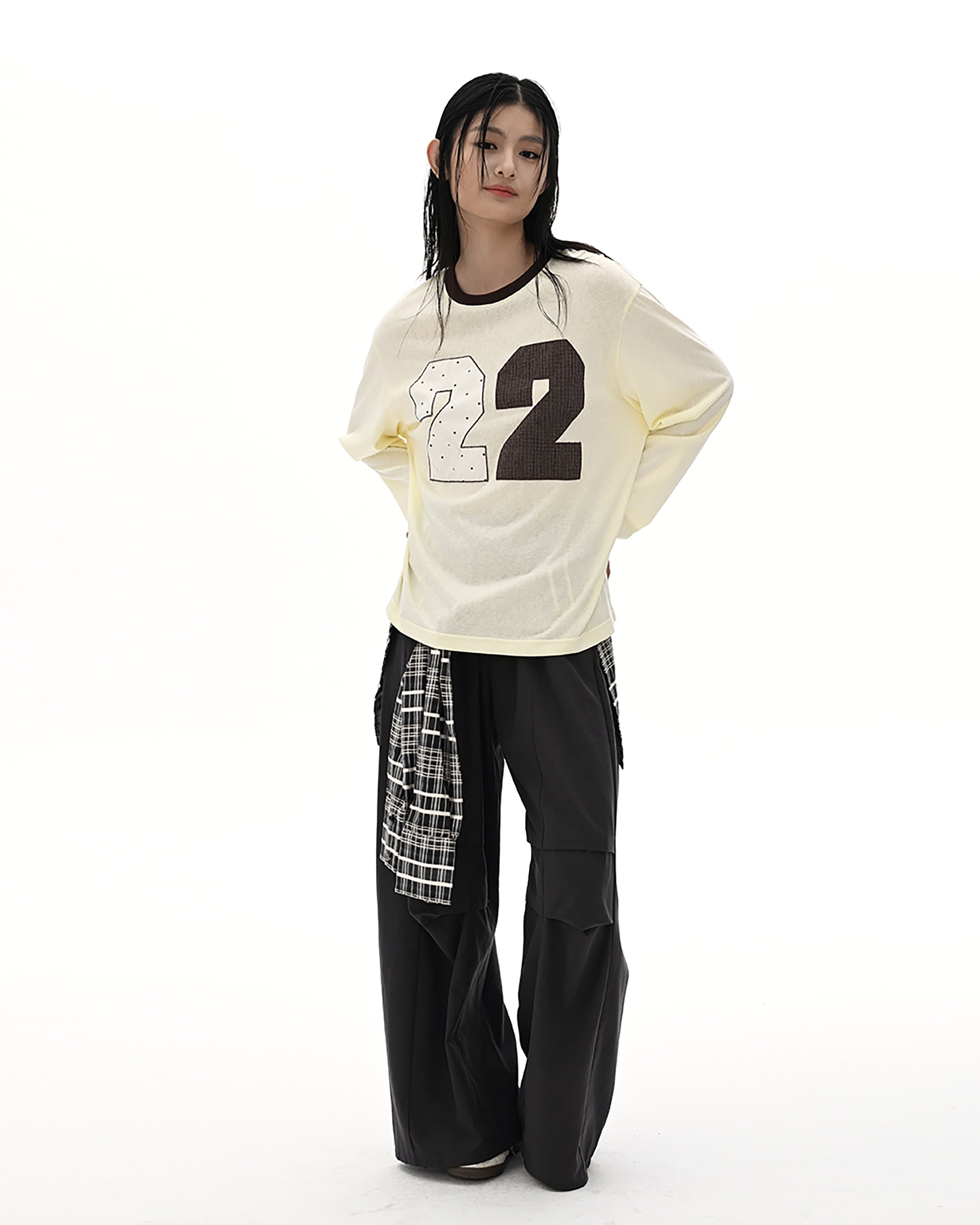 NOESE Detachable Plaid Drape Cargo Pants