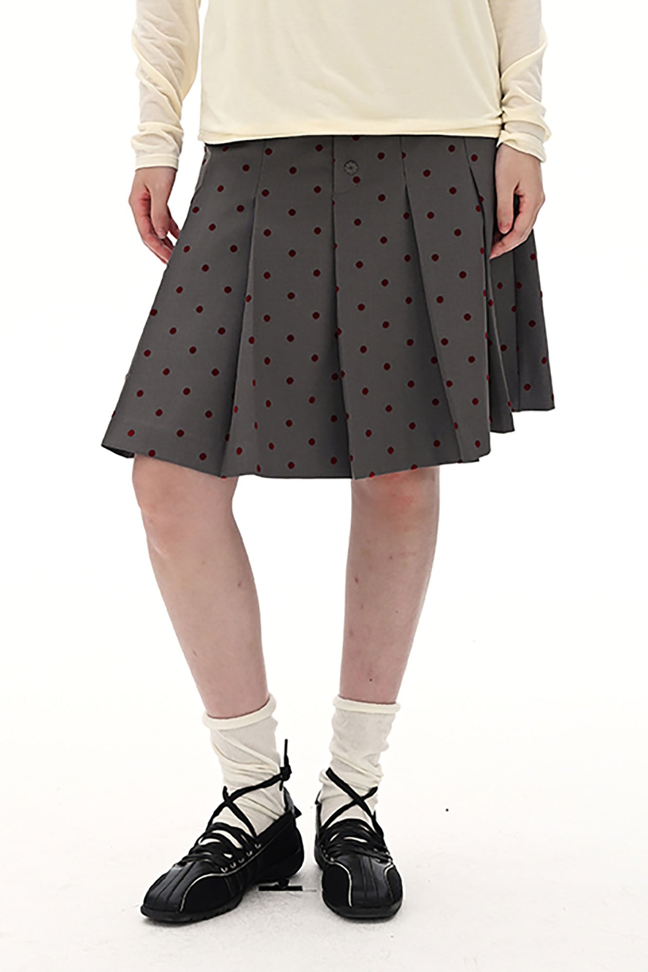 NOESE Polka Dot Pleated Skirt