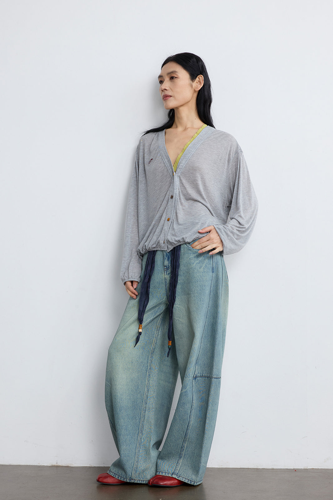 NOESE Silk-Blended Draped Cardigan