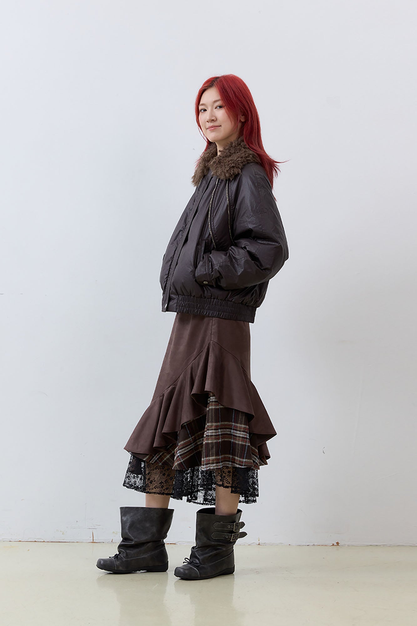 NOESE Detachable Faux Fur Collar Waterproof Down Jacket