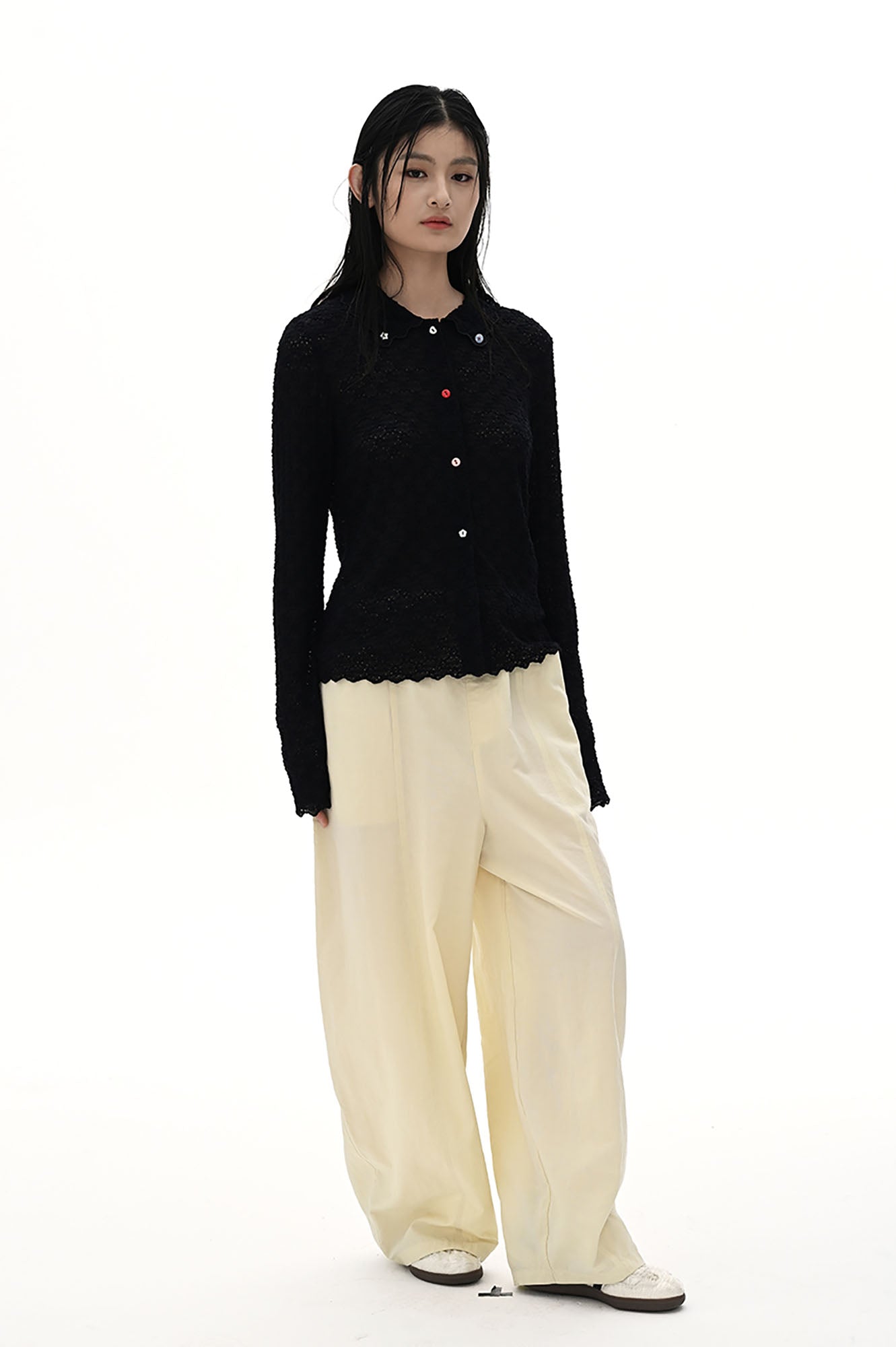 NOESE Floral-Embroidered Lace-Trimmed Cardigan