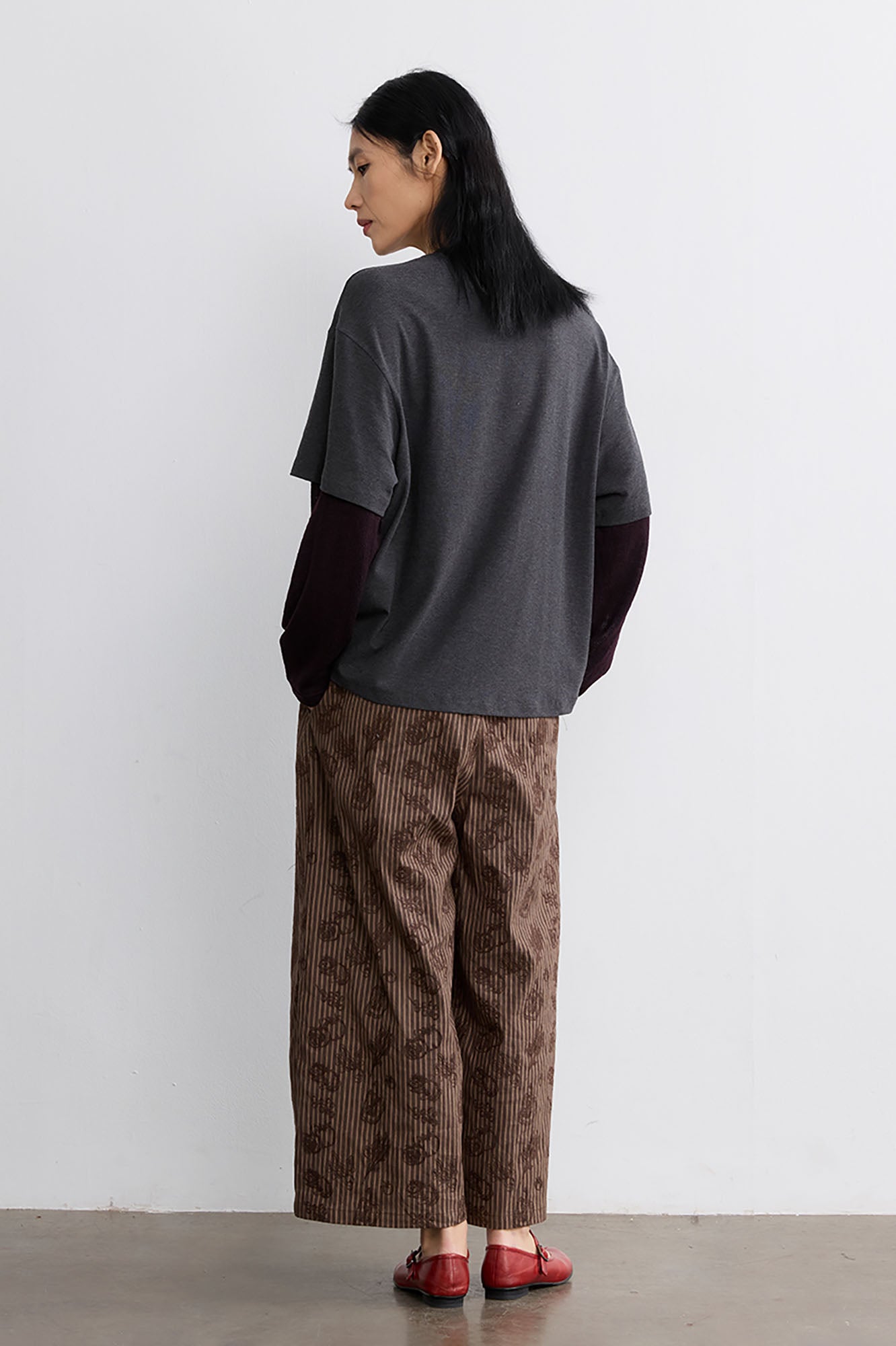 NOESE Layered Mixed-Button Long-Sleeve Tee