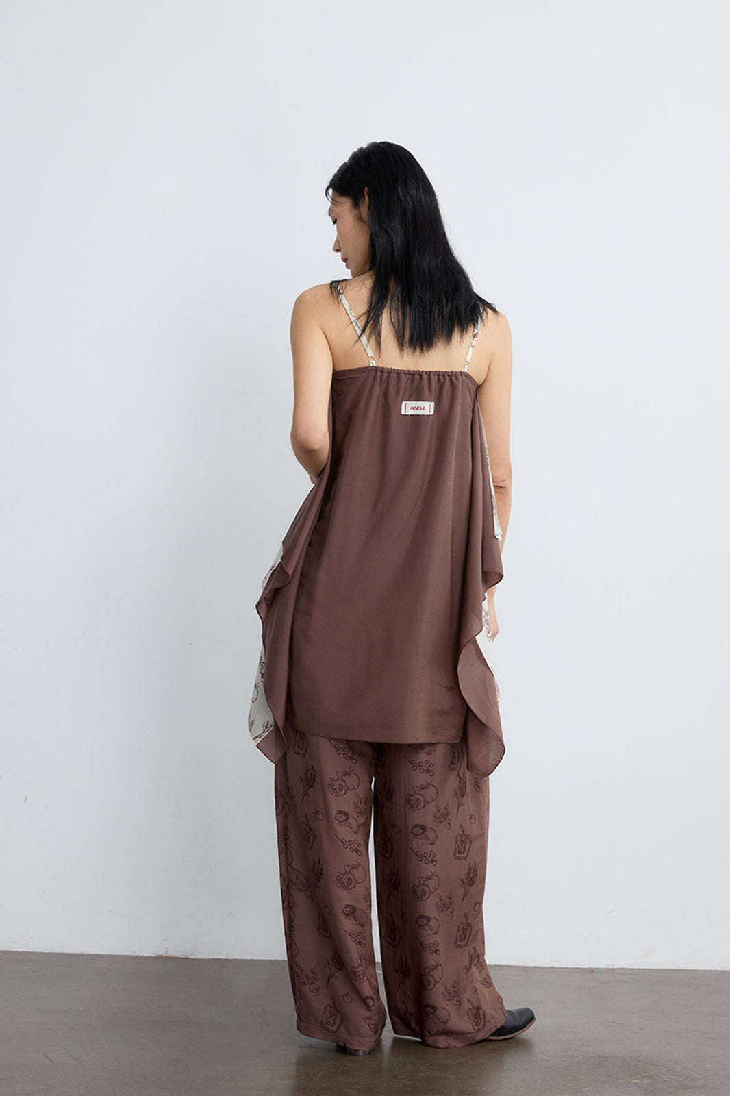 NOESE Pleated Silk-Blended Wide-Leg Pants