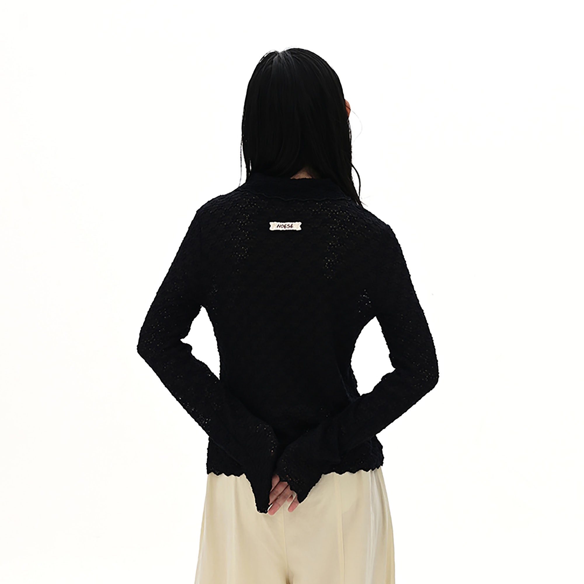 NOESE Floral-Embroidered Lace-Trimmed Cardigan