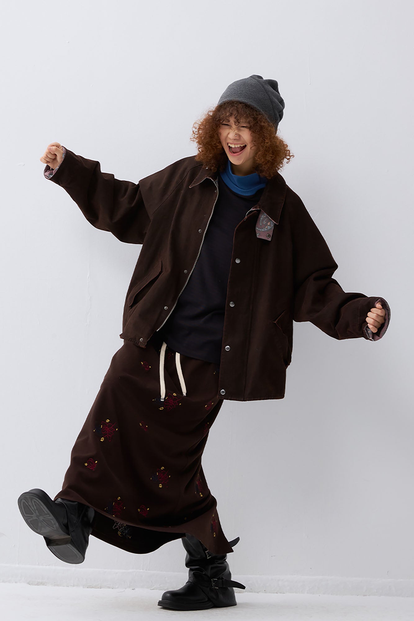 NOESE Paisley-Spliced Collar Barn Jacket