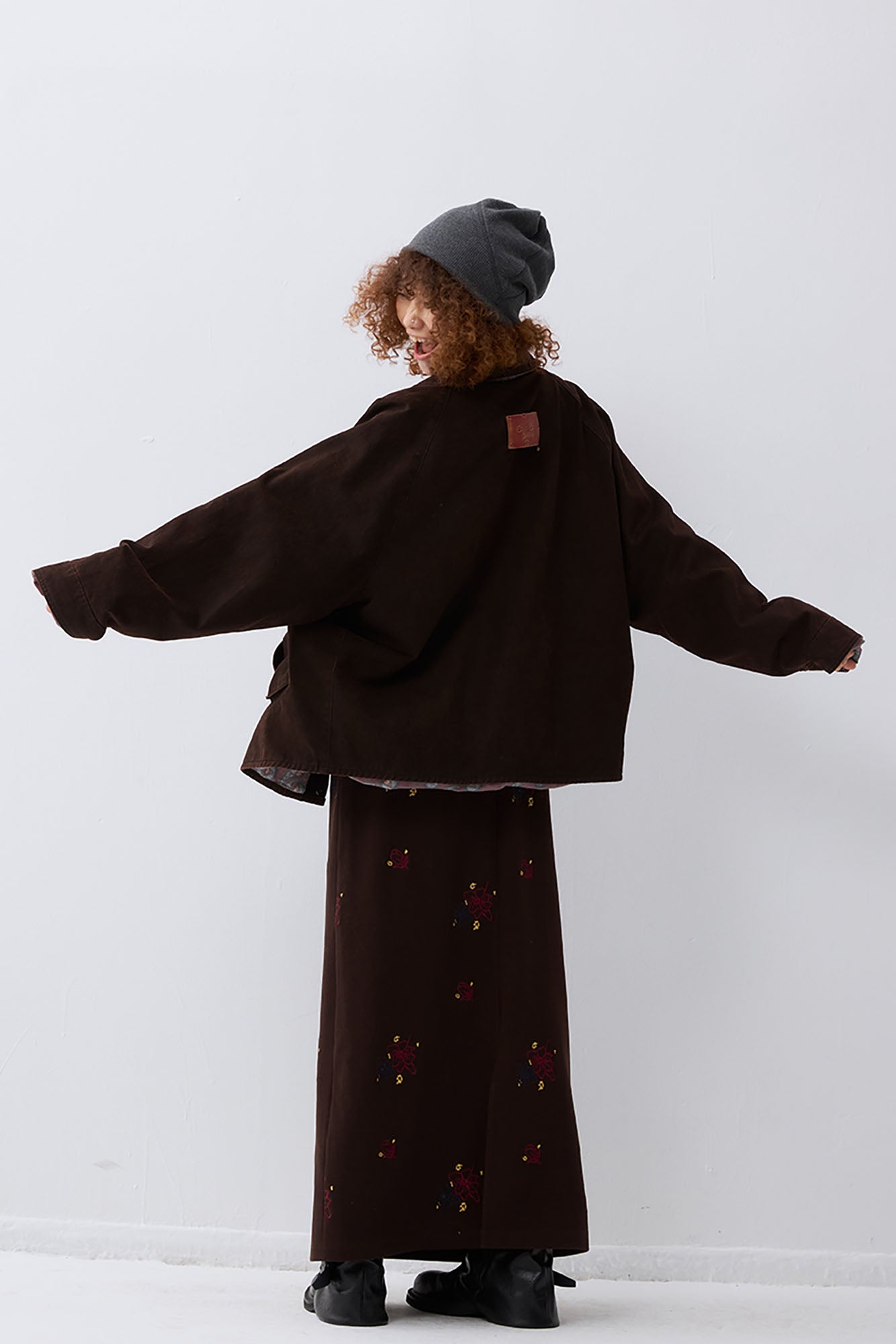 NOESE Paisley-Spliced Collar Barn Jacket