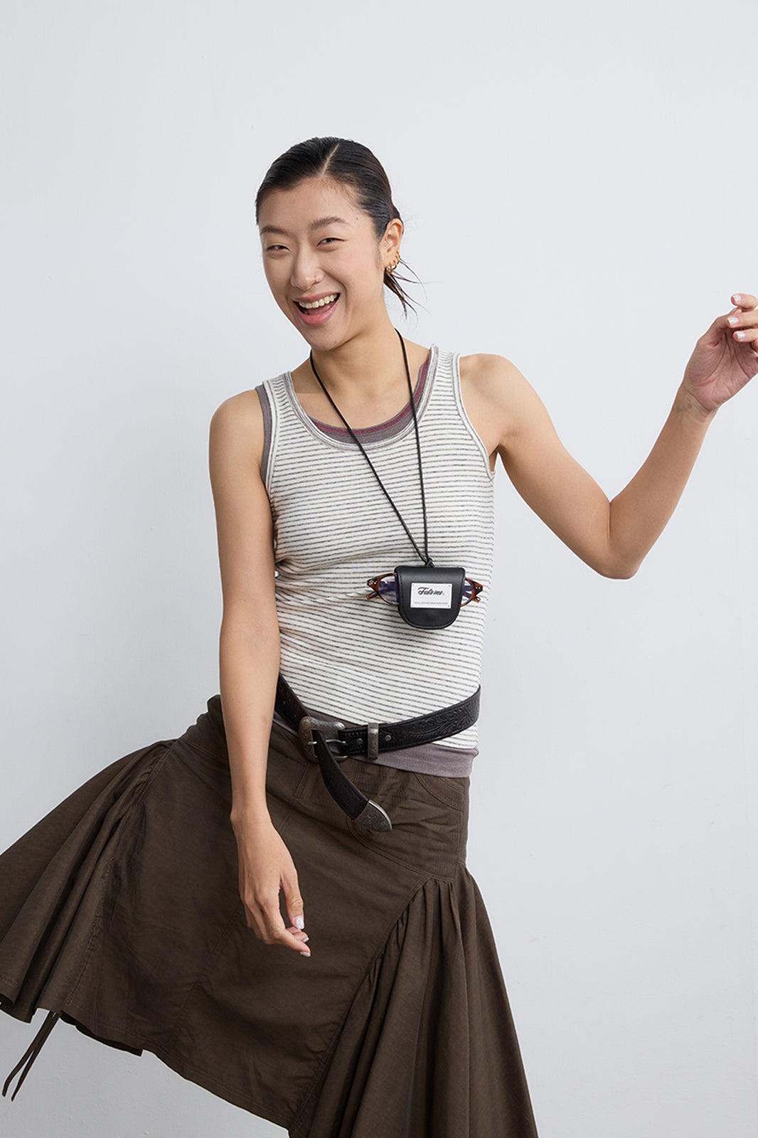 NOESE Paneled Ruched Utility Skirt
