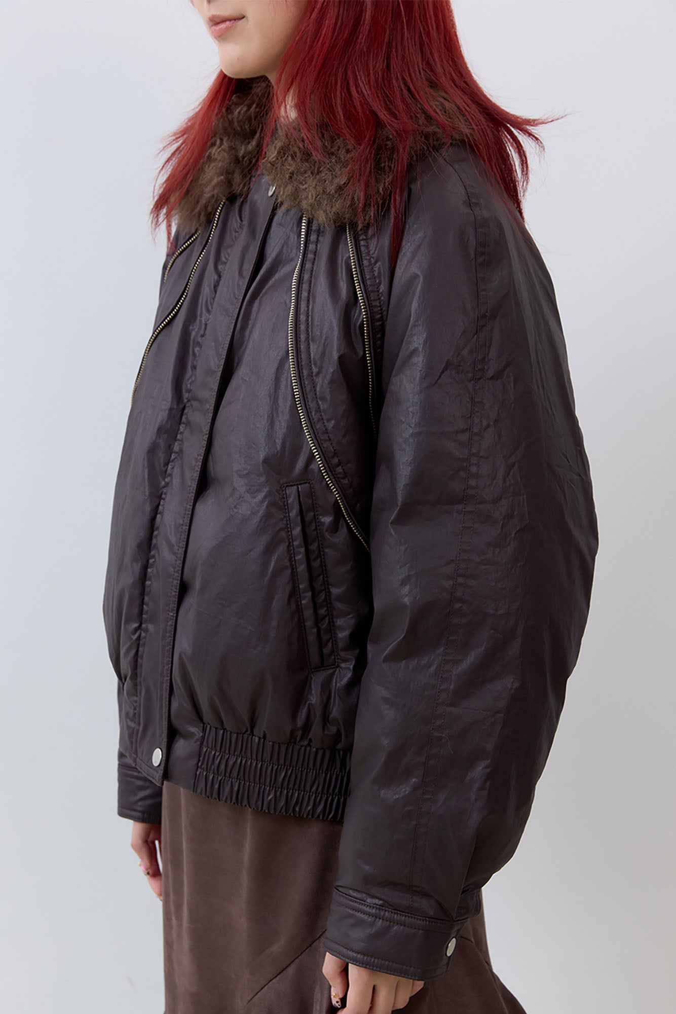 NOESE Detachable Faux Fur Collar Waterproof Down Jacket