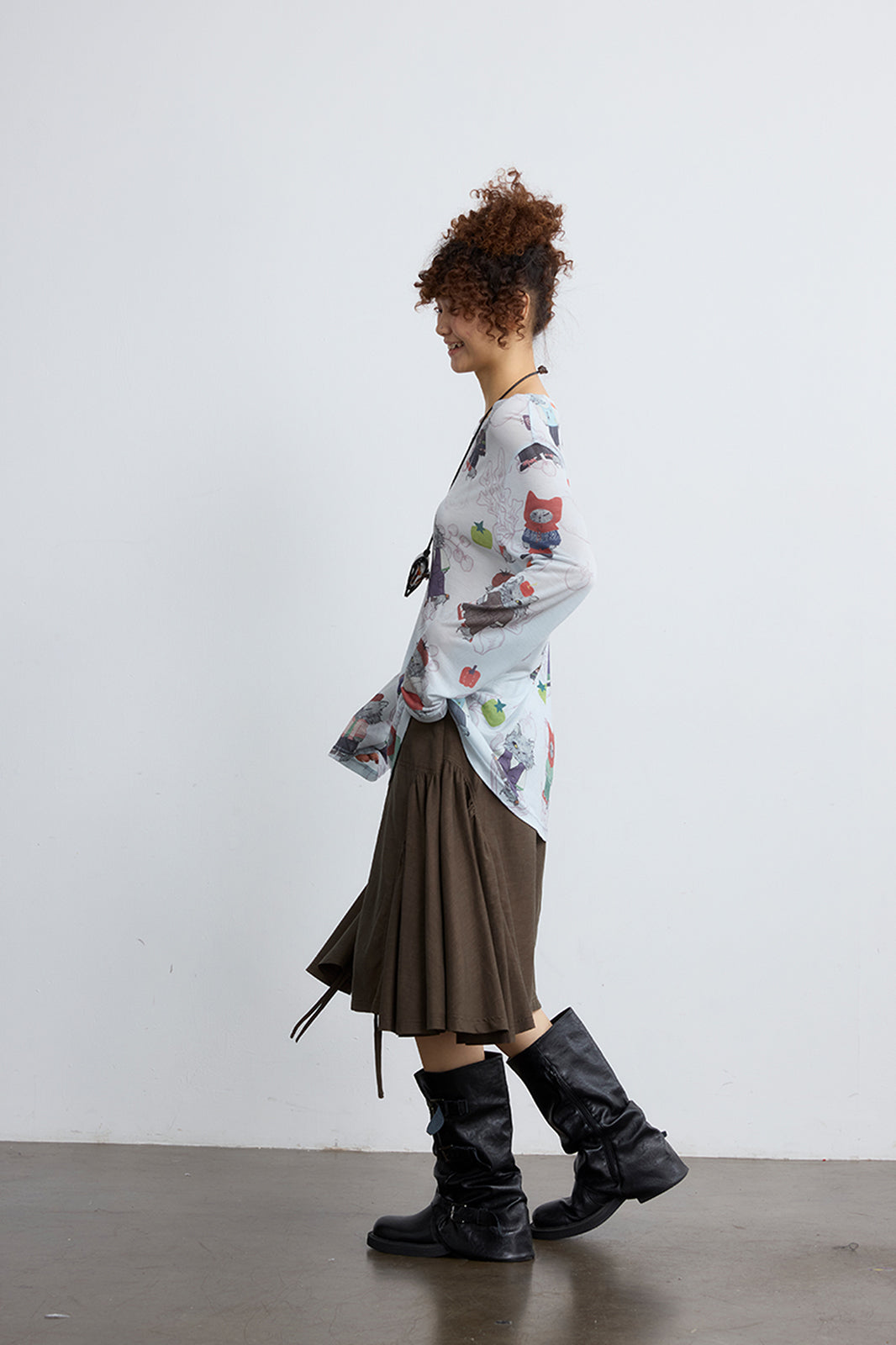 NOESE Paneled Ruched Utility Skirt