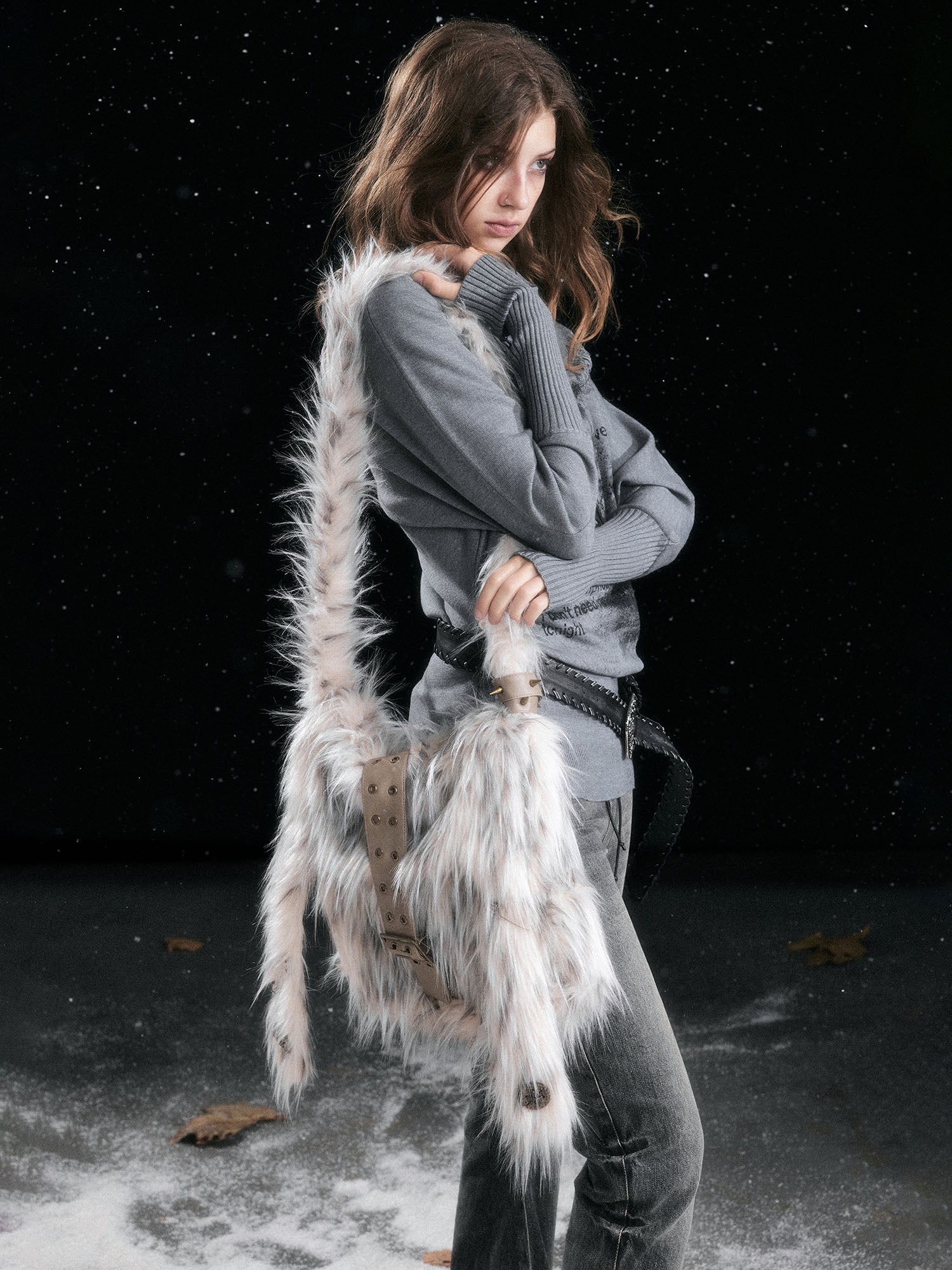 CESTNOUS Fuzzy Faux Fur Crossbody Bag