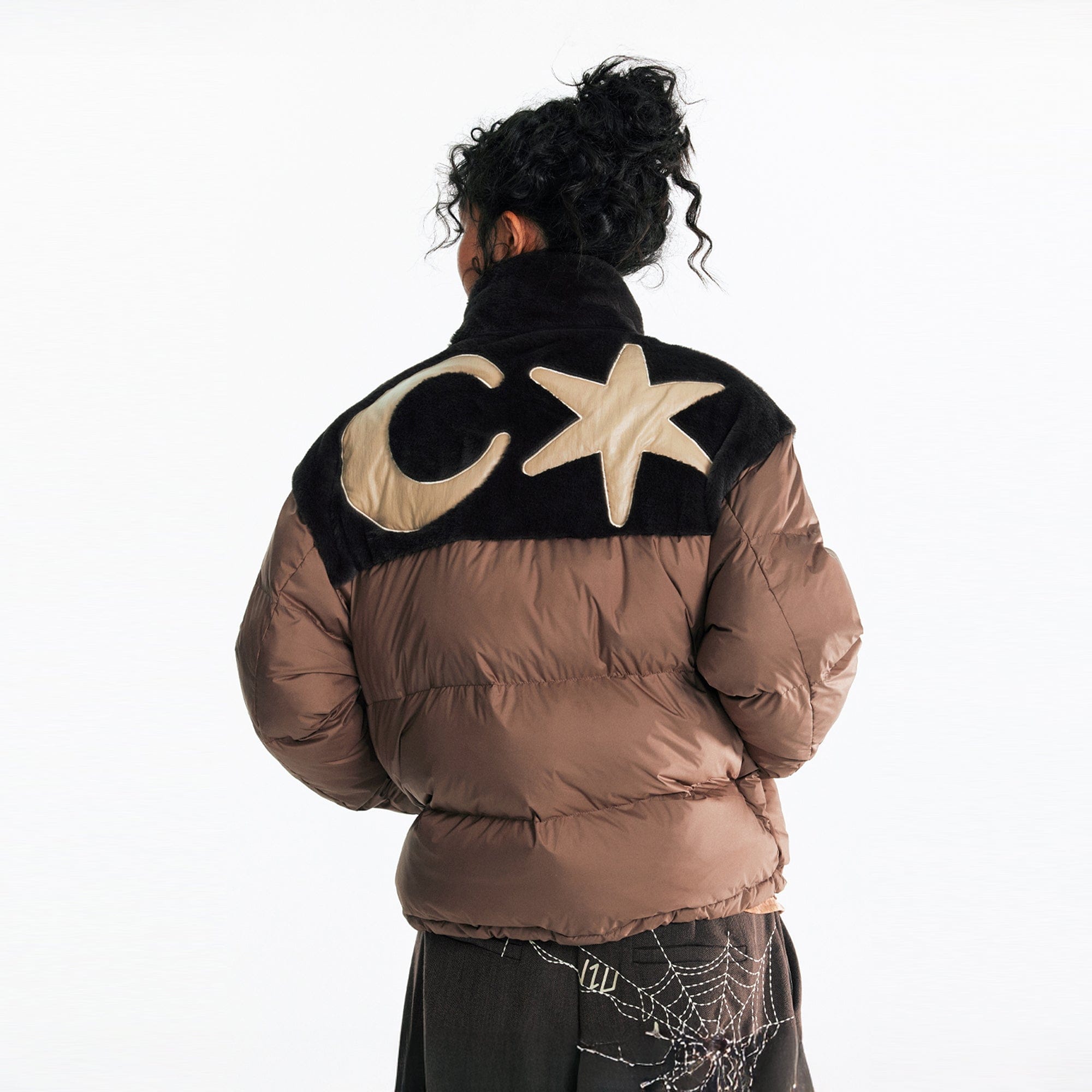 1997 POSTOFFICE Contrast Star & Crescent Puffer Jacket