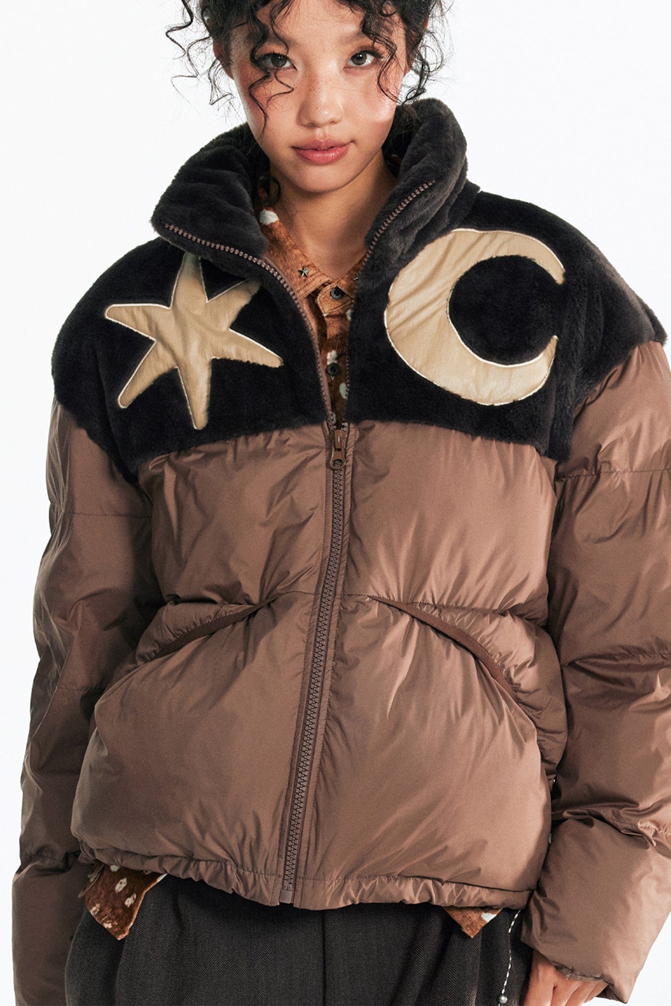 1997 POSTOFFICE Contrast Star & Crescent Puffer Jacket