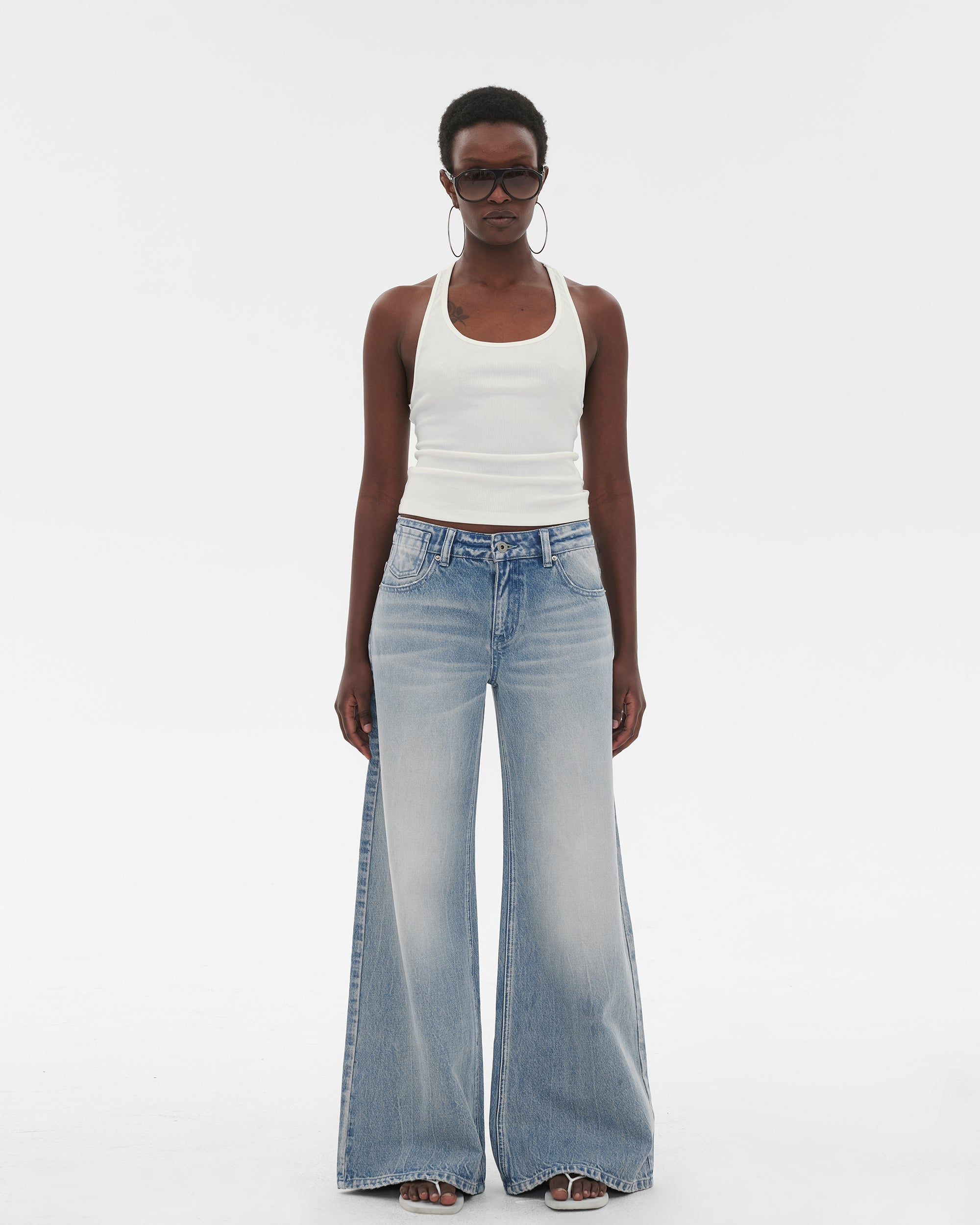 COMMAND N Retro Washed Micro-Flare Jeans