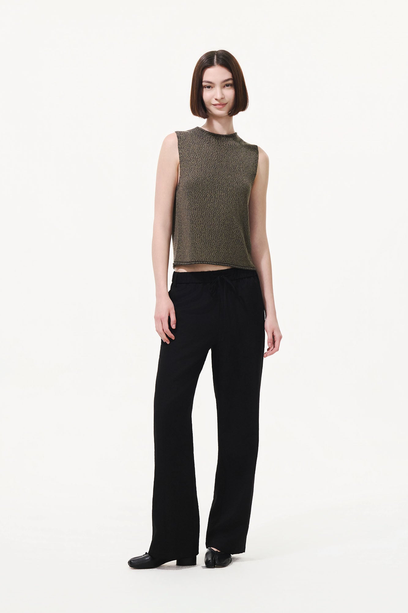 ARTIFICIAL WORLD Draped Drawstring Wide-Leg Pants