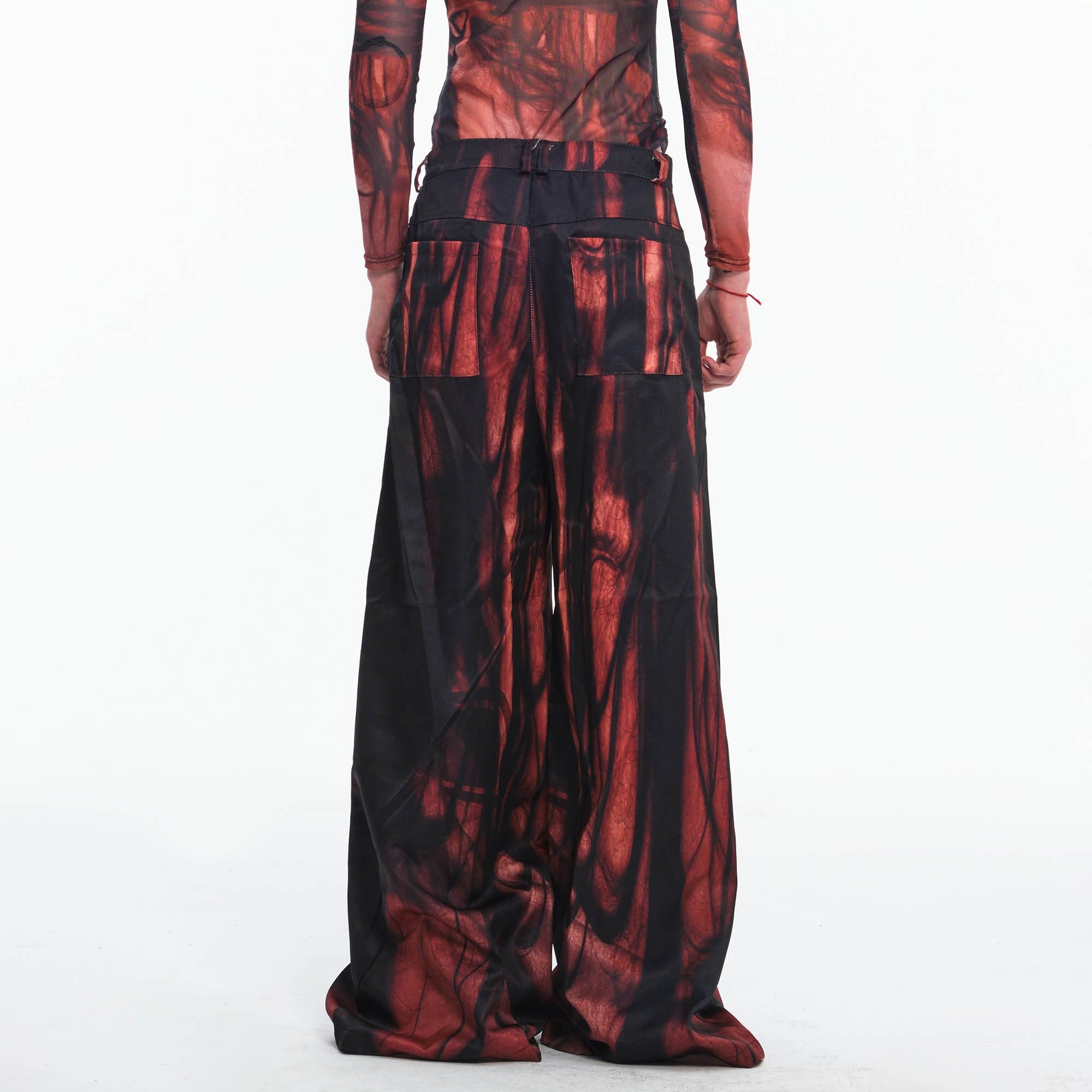 EMBRYO Hair Full-Print Wide-Leg Pants, premium urban and streetwear designers apparel on PROJECTISR.com, EMBRYO