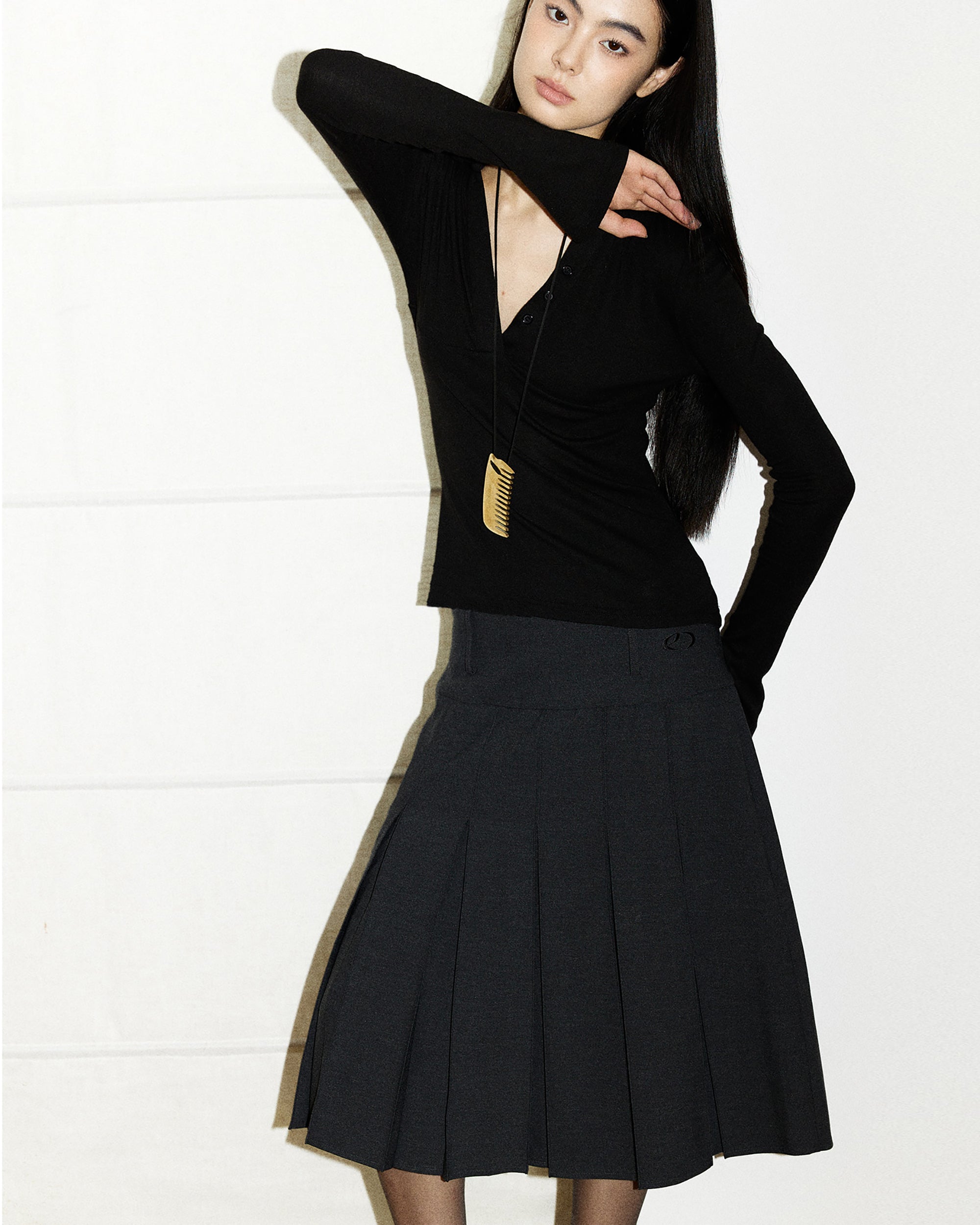 PCLA Essential Pleated A-Line Skirt