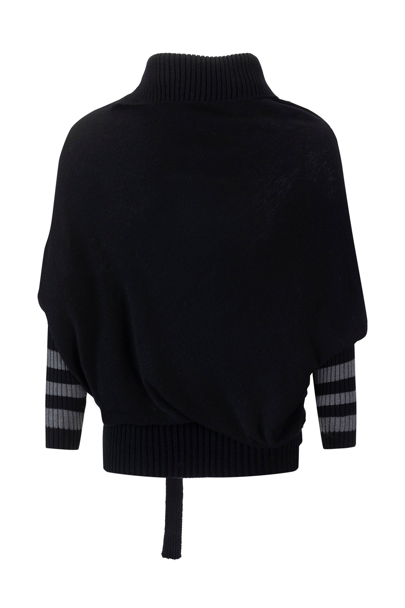CESTNOUS Gothic Graphic Striped Bat-Sleeve Sweater