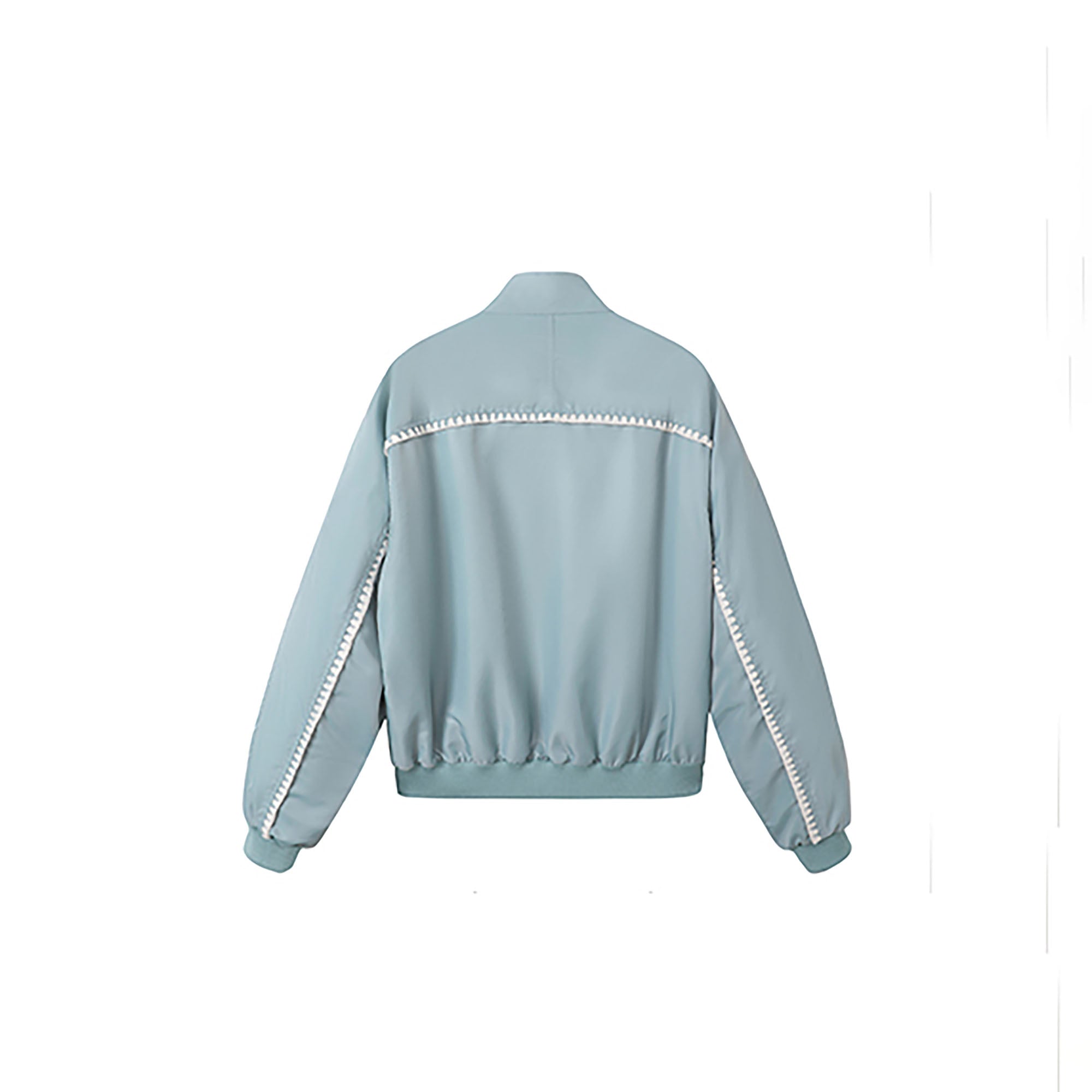 DONSMOKE Glossy Contrast Whipstitch Bomber Jacket