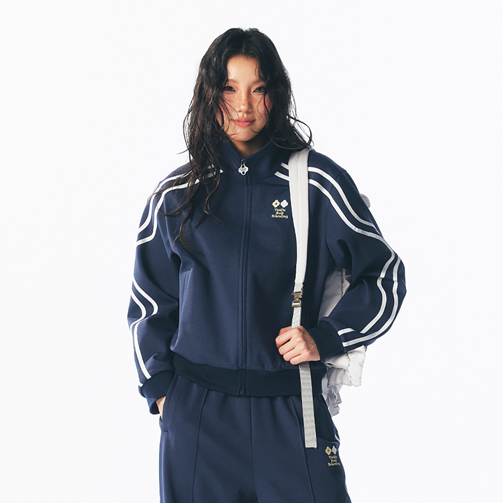 1997 POSTOFFICE Contrast Curved-Stripe Quick-Dry Track Jacket