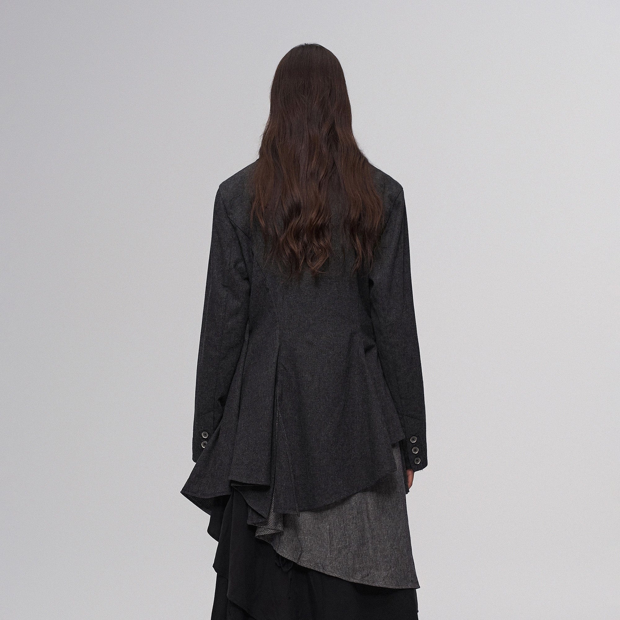 ILNya Nieternite Nifutur Asym Draped-Pleated Panel-Collar Blazer