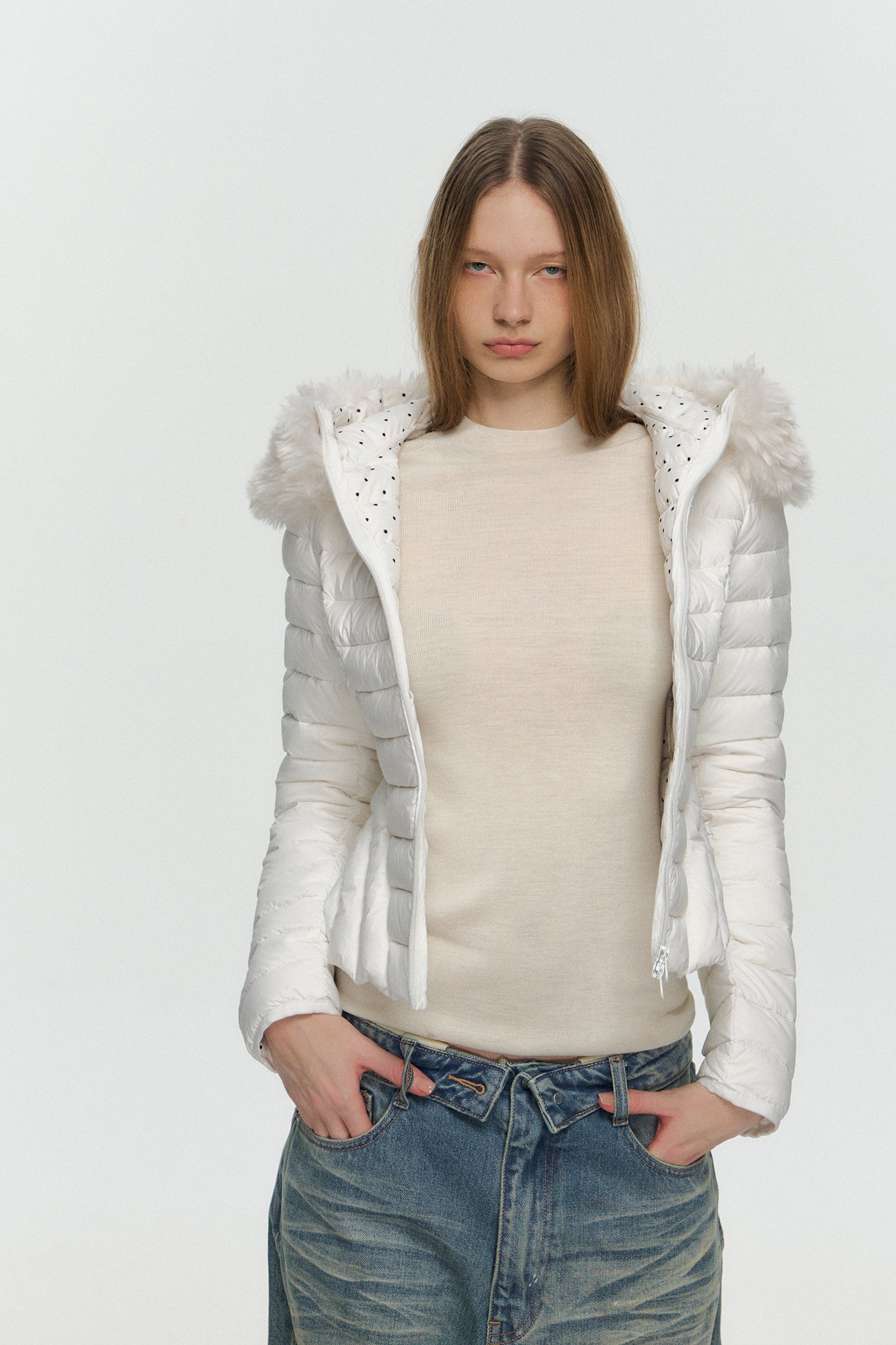 10AMSOTIIIIIIRED Detachable Faux-Fur Quilted Down Jacket