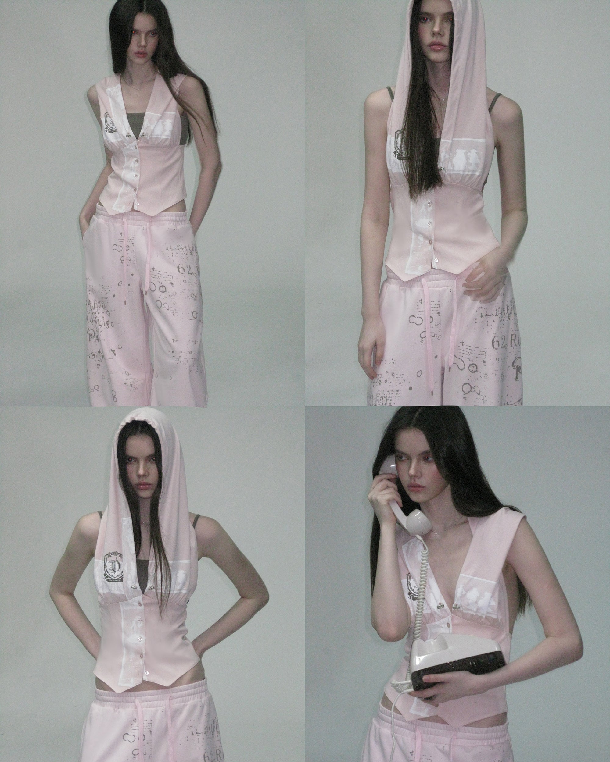 THE NEVERMORE Backless Button-Up Hooded Top