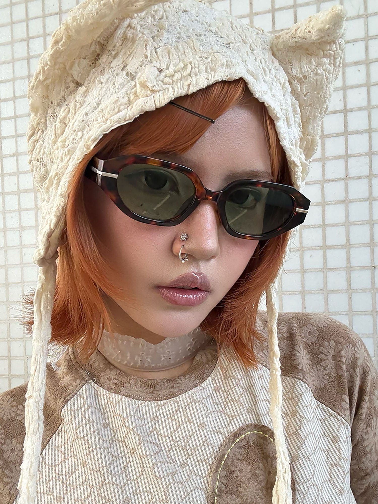 DAMAGE ASIA Retro Transparent Sunglasses