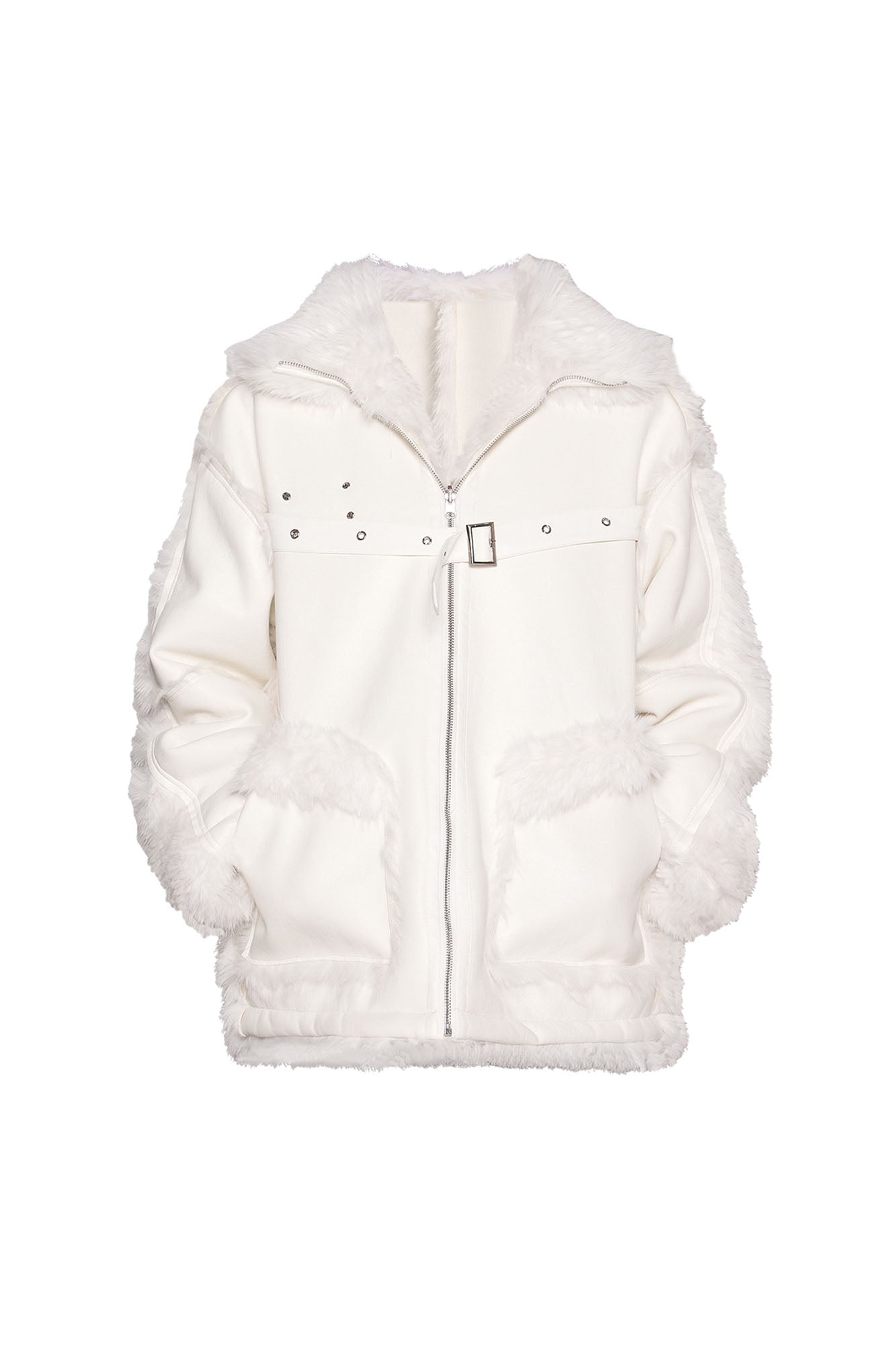 WHYNOTDANCE Reversible Faux Fur PU Jacket