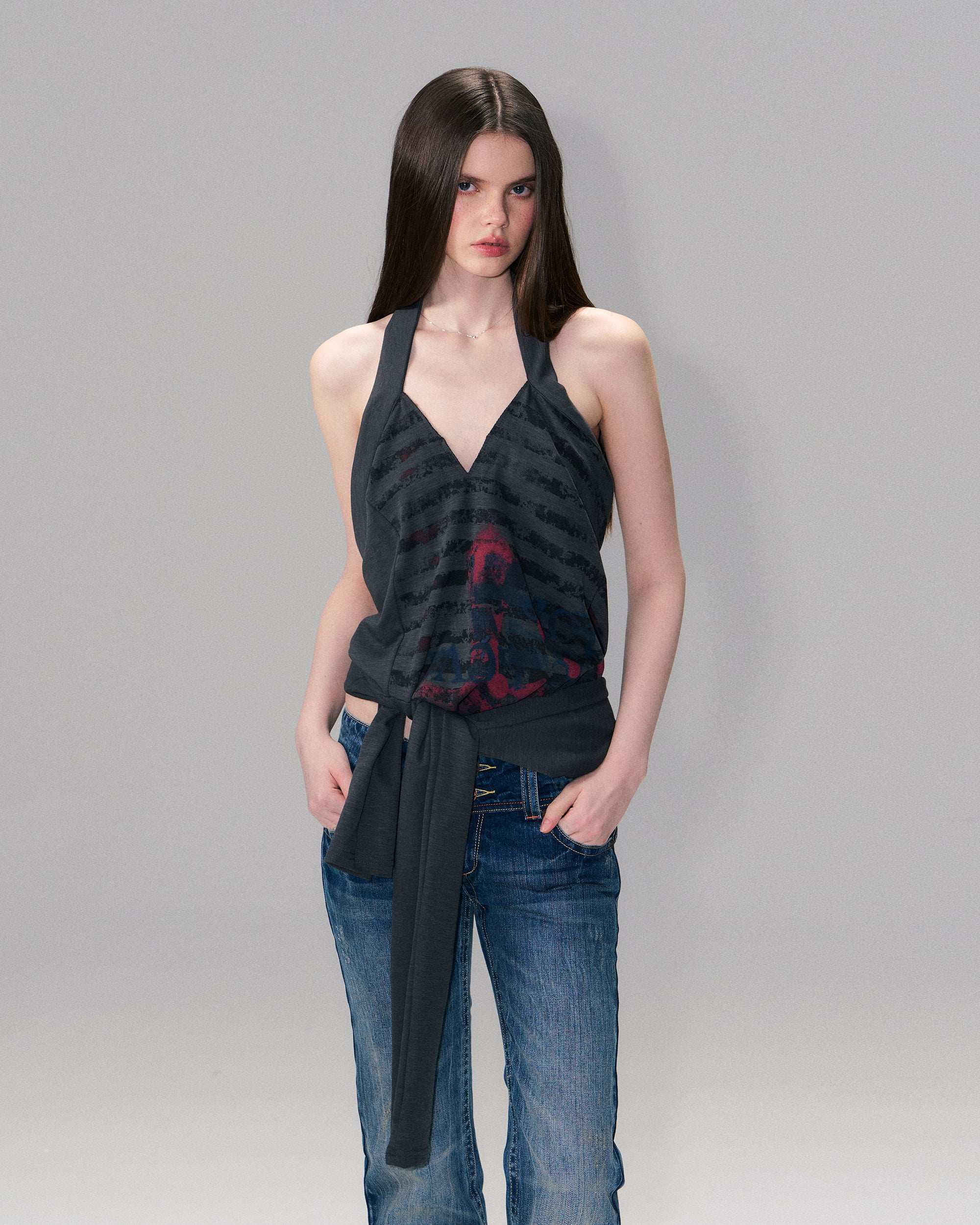 THE NEVERMORE Convertible Full-Print Long-Sleeve Tee