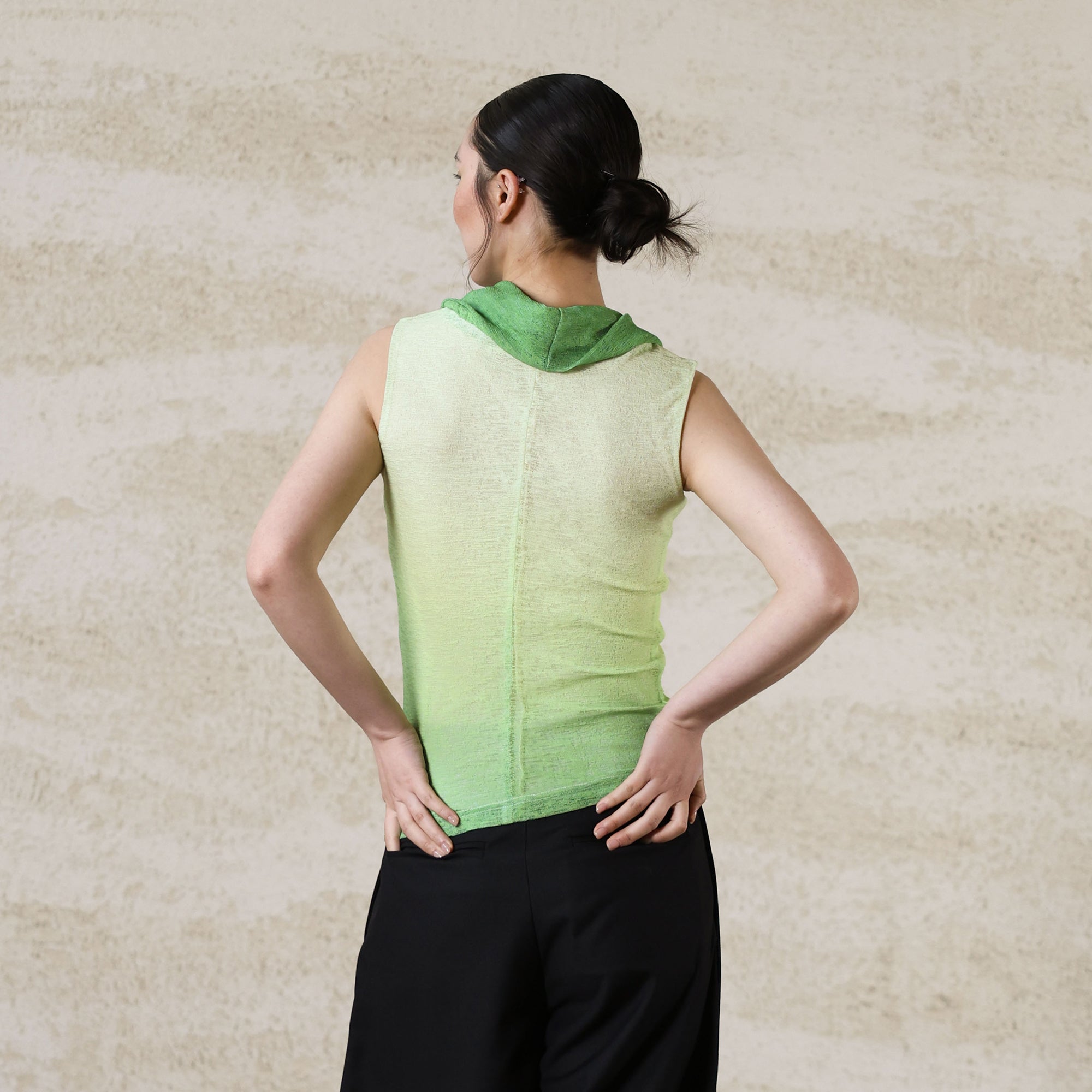 WUHEYIZUO Gradient Layered Drape-Neck Tank Top
